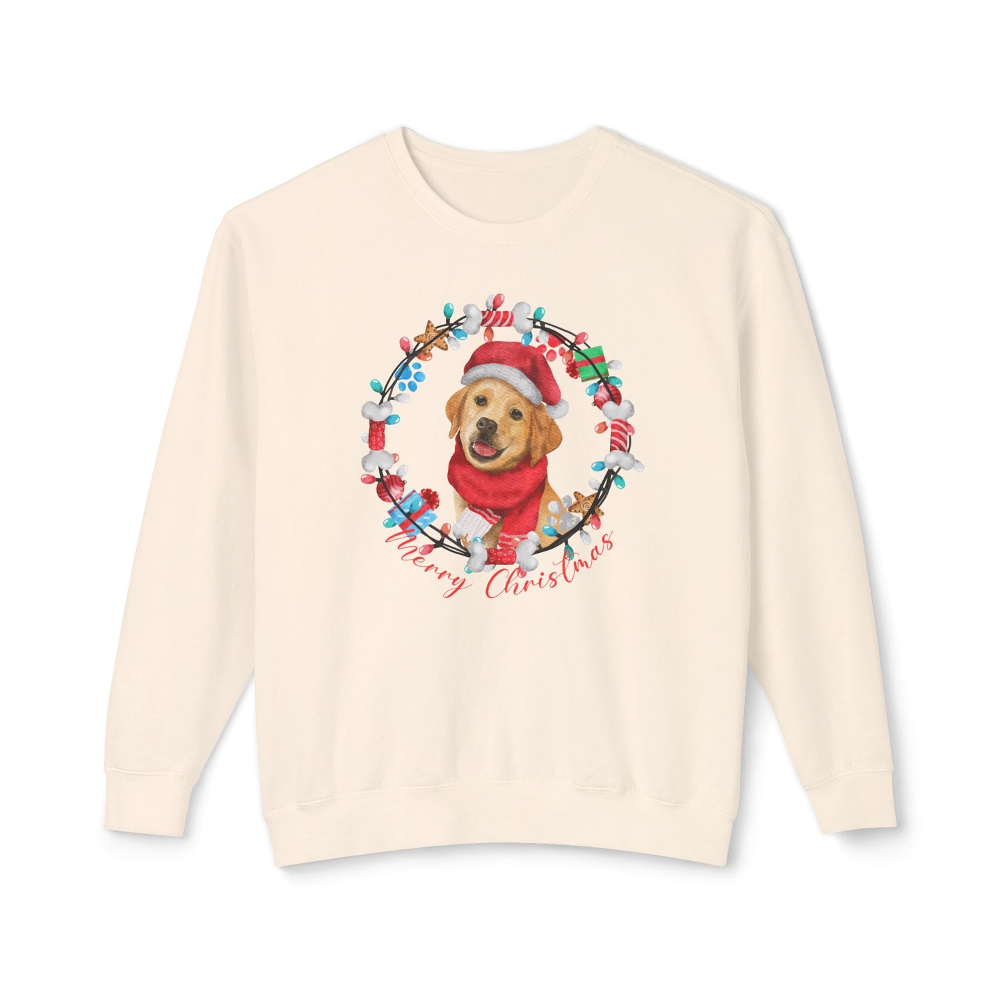 Christmas Dog - Unisex Lightweight Crewneck Sweatshirt - 10309