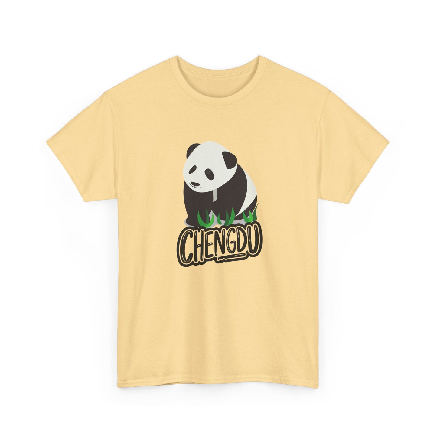 Chengdu Panda Unisex Heavy Cotton Tee - Cozy and Fun Graphic Tee for Animal Lovers - 12206