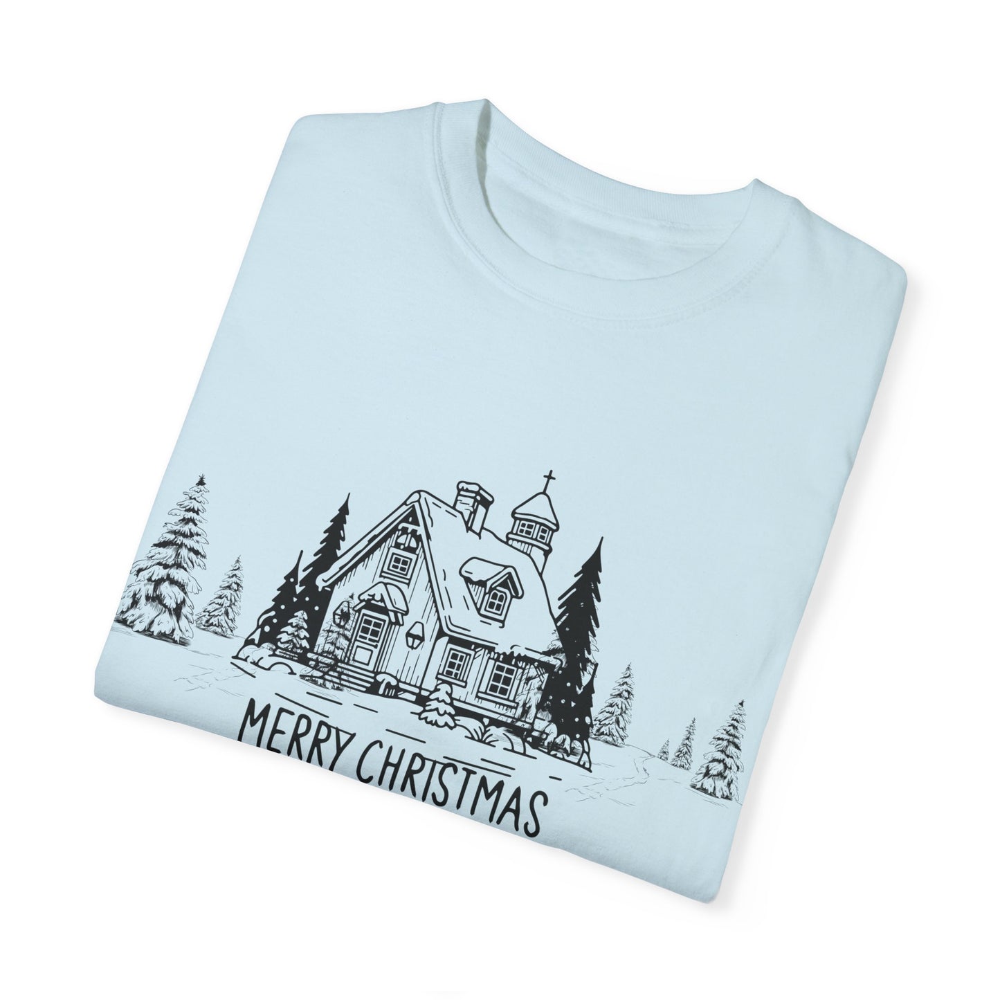 Merry Christmas, House - Unisex Garment-Dyed T-shirt - 10114