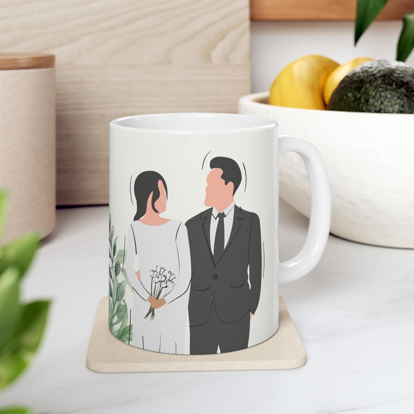 Happy Wedding, Details Customizable - Ceramic Mug, (11oz, 15oz) - 11139