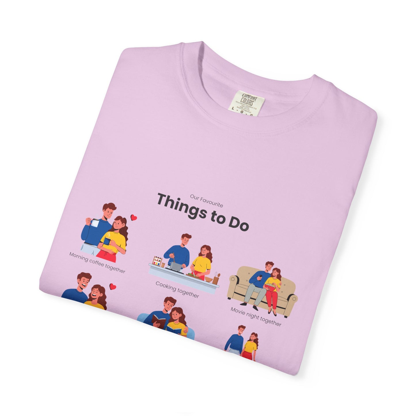 Our Favourite Things to Do Together – Personalised Valentine’s Illustration T-Shirt Gift - 14722