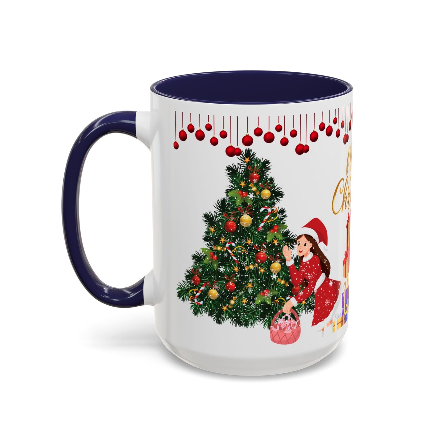 Merry Christmas - Accent Coffee Mug (11, 15oz)