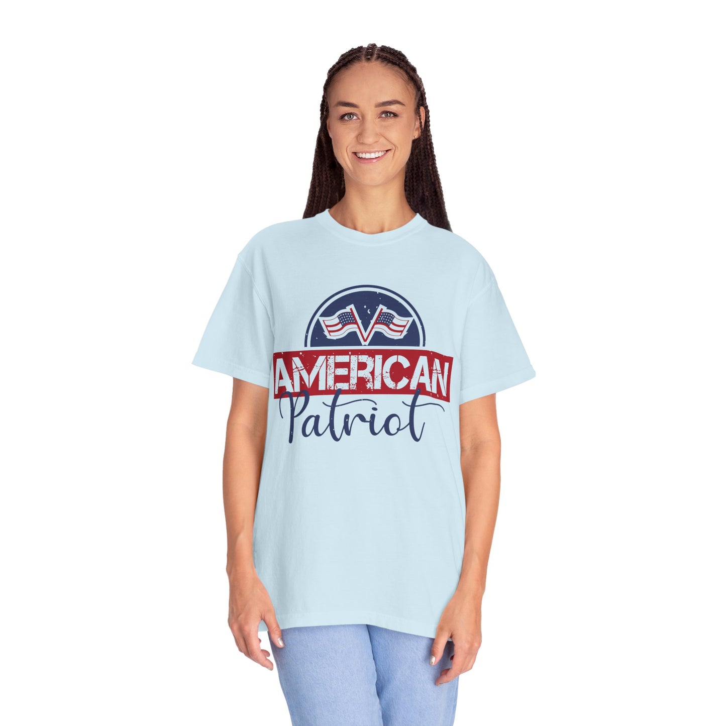 American Patriot Garment-Dyed T-Shirt, USA Pride Tee, 4th of July Shirt, Americana Apparel, Unisex Casual Wear - 13813