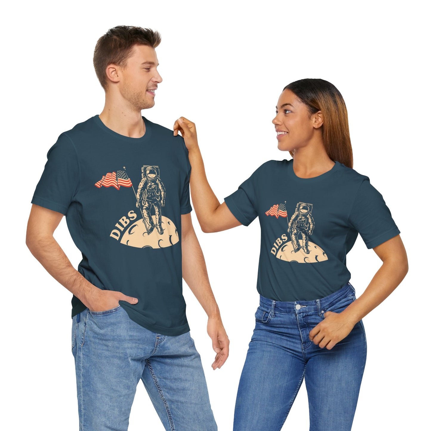 US, July 4th,  Astronaut Adventure Tee - DIBS on the Moon, Space Lover Shirt,  Unisex Astronaut Tee - 13737