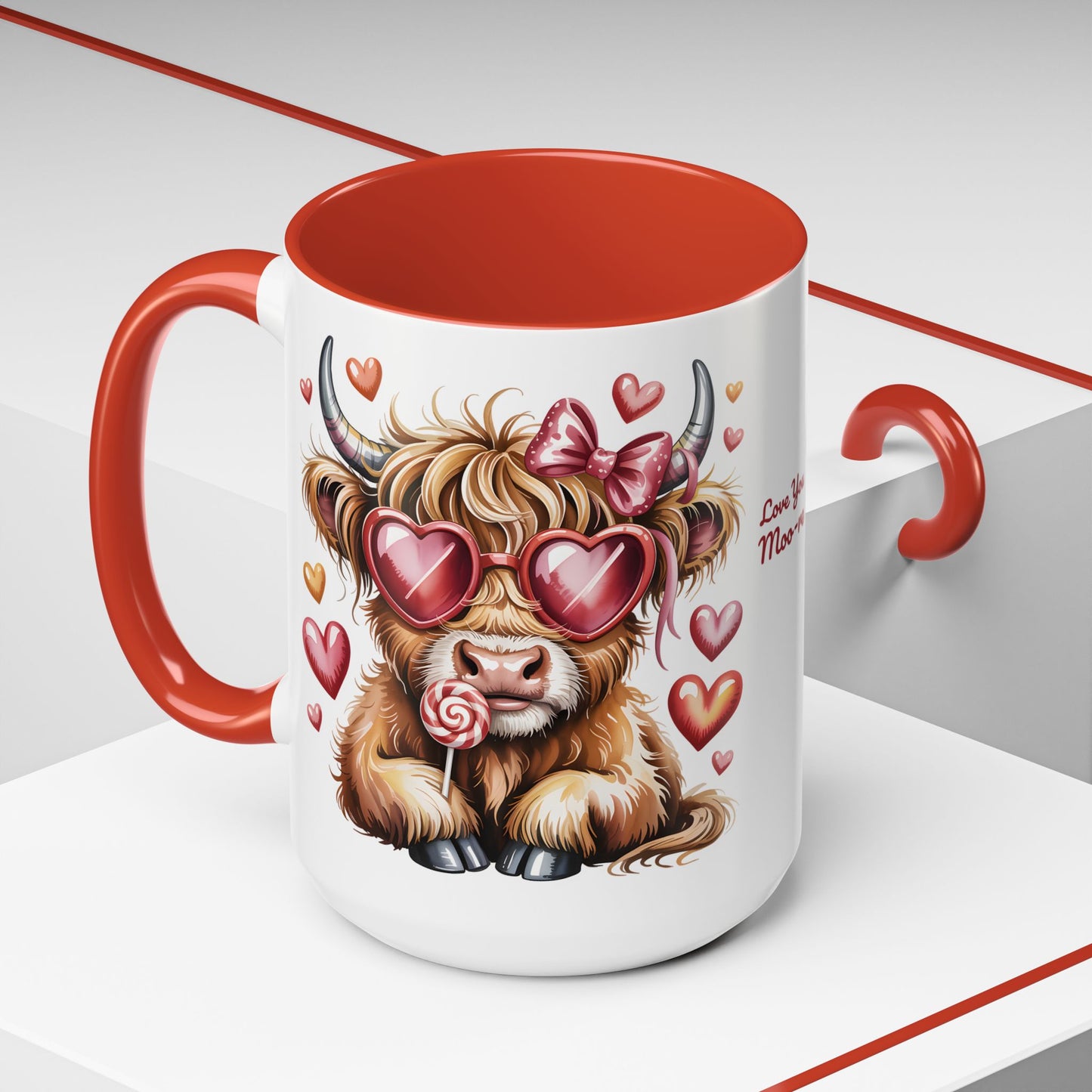 Love You Moo-re Highland Cow Mug – Cute Valentine’s Day Gift, Funny Romantic Coffee Mug (11oz / 15oz) - 14779