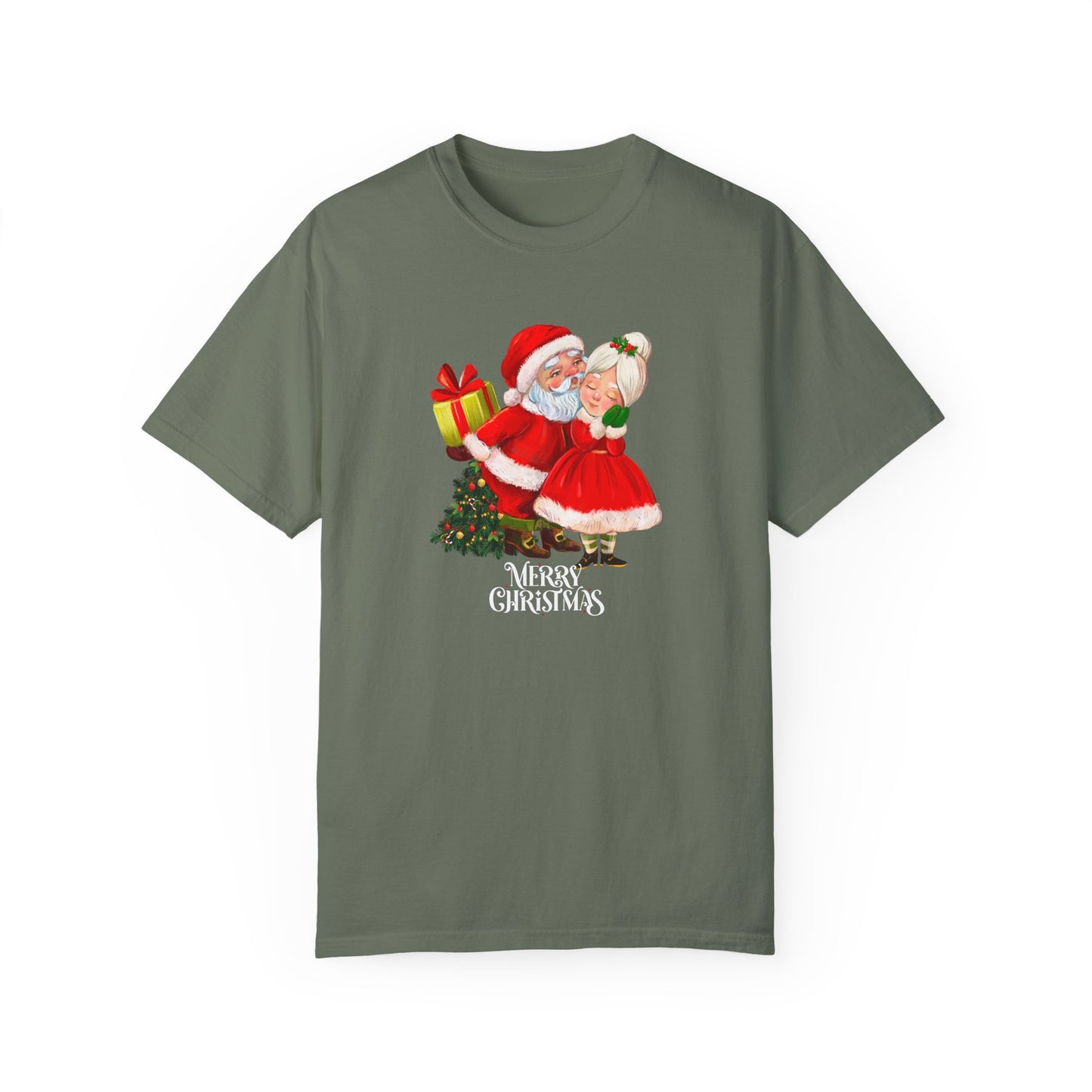 Santa & His Partner - Unisex Garment-Dyed T-shirt - 10025