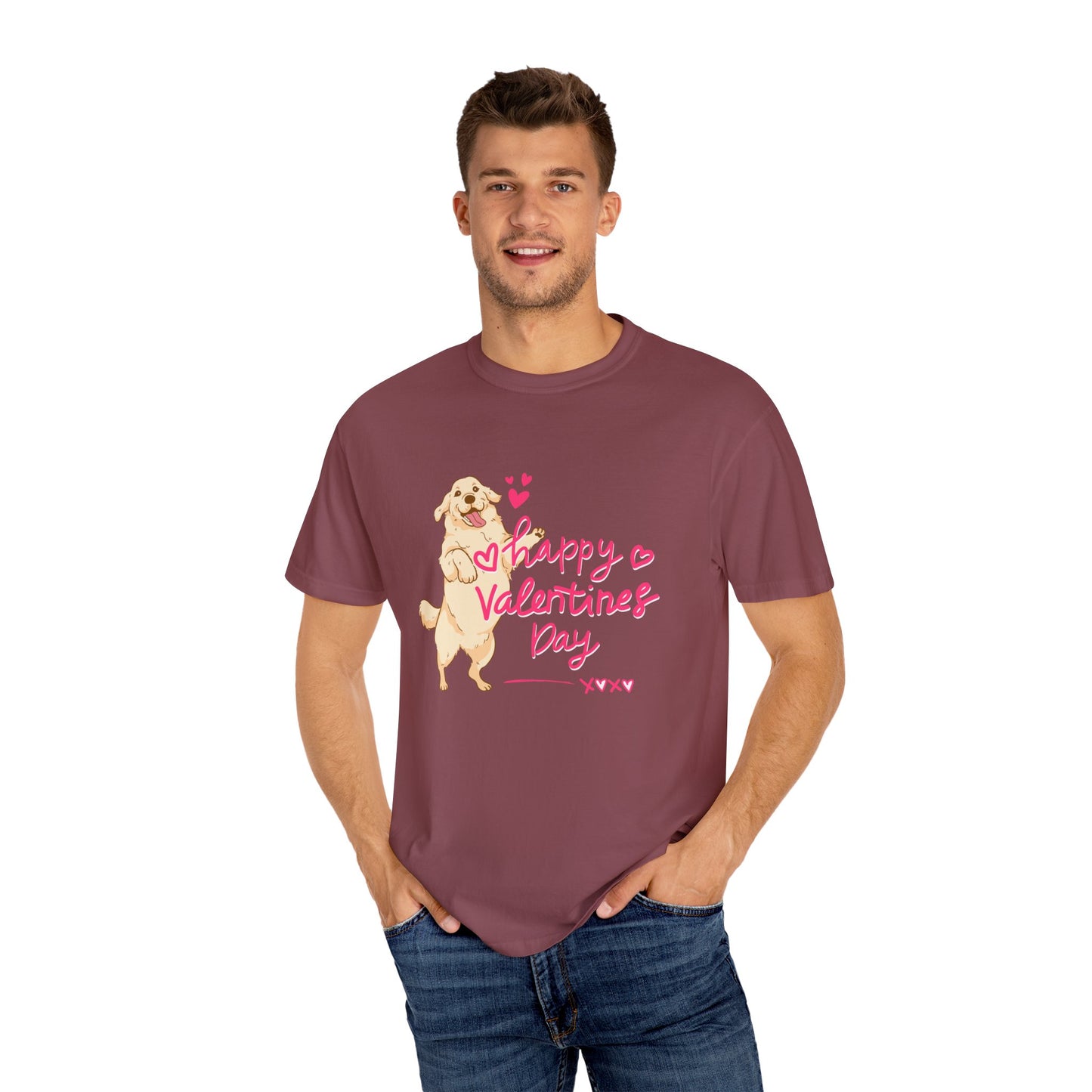 Dog, Happy Valentine's Day, XoXo - Unisex Garment-Dyed T-shirt - 11573