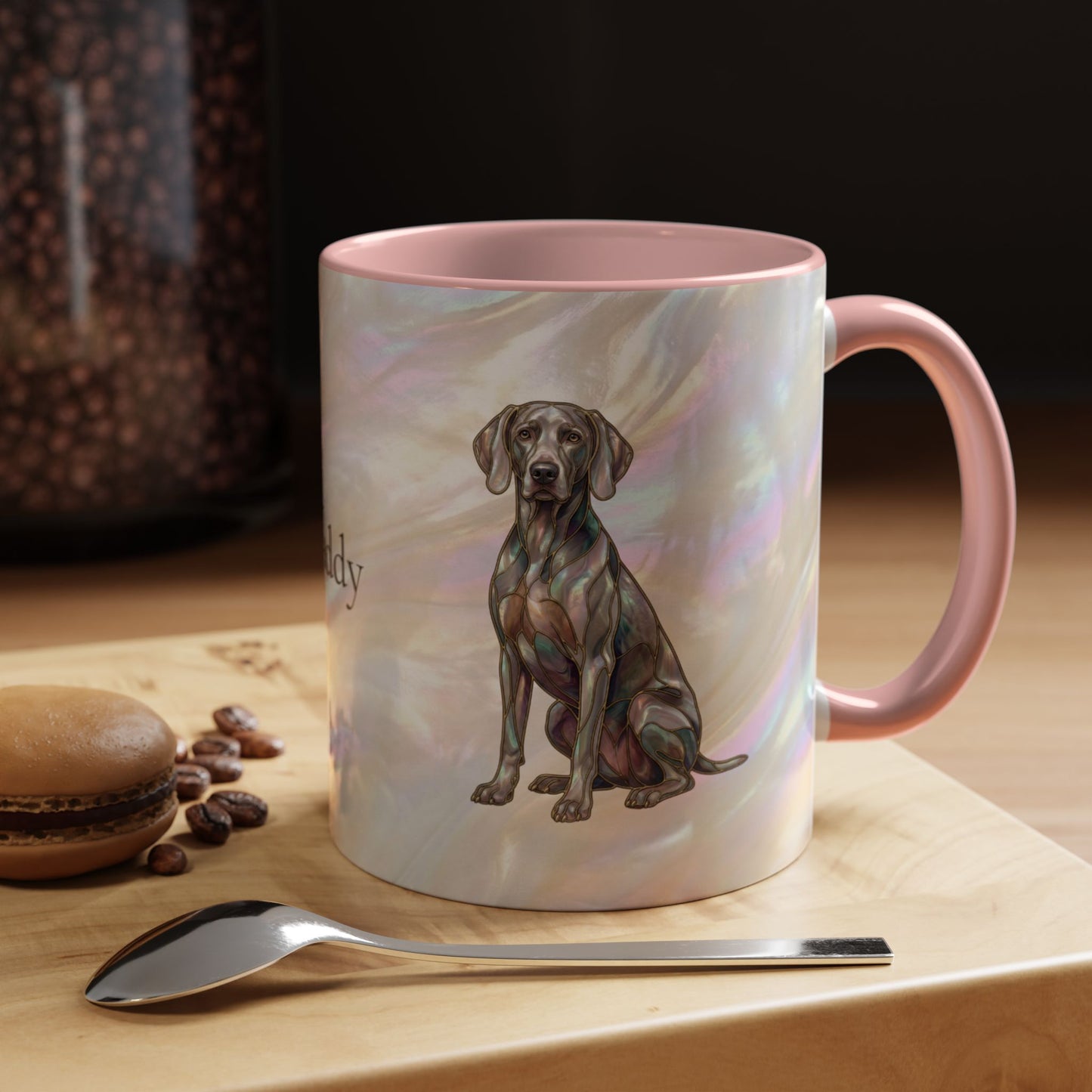 Weimaraner Accent Coffee Mug – Stained Glass Design 11/15oz - 14649