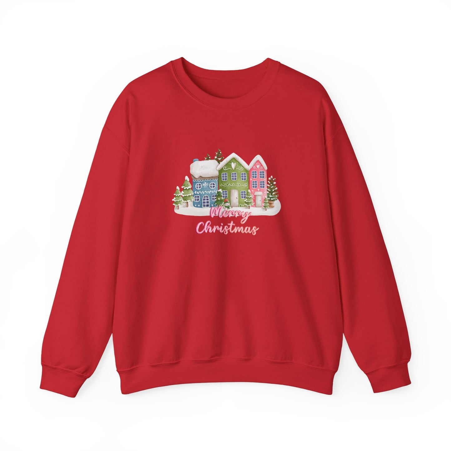 Merry Christmas, Houses - Unisex Heavy Blend™ Crewneck Sweatshirt - 10136