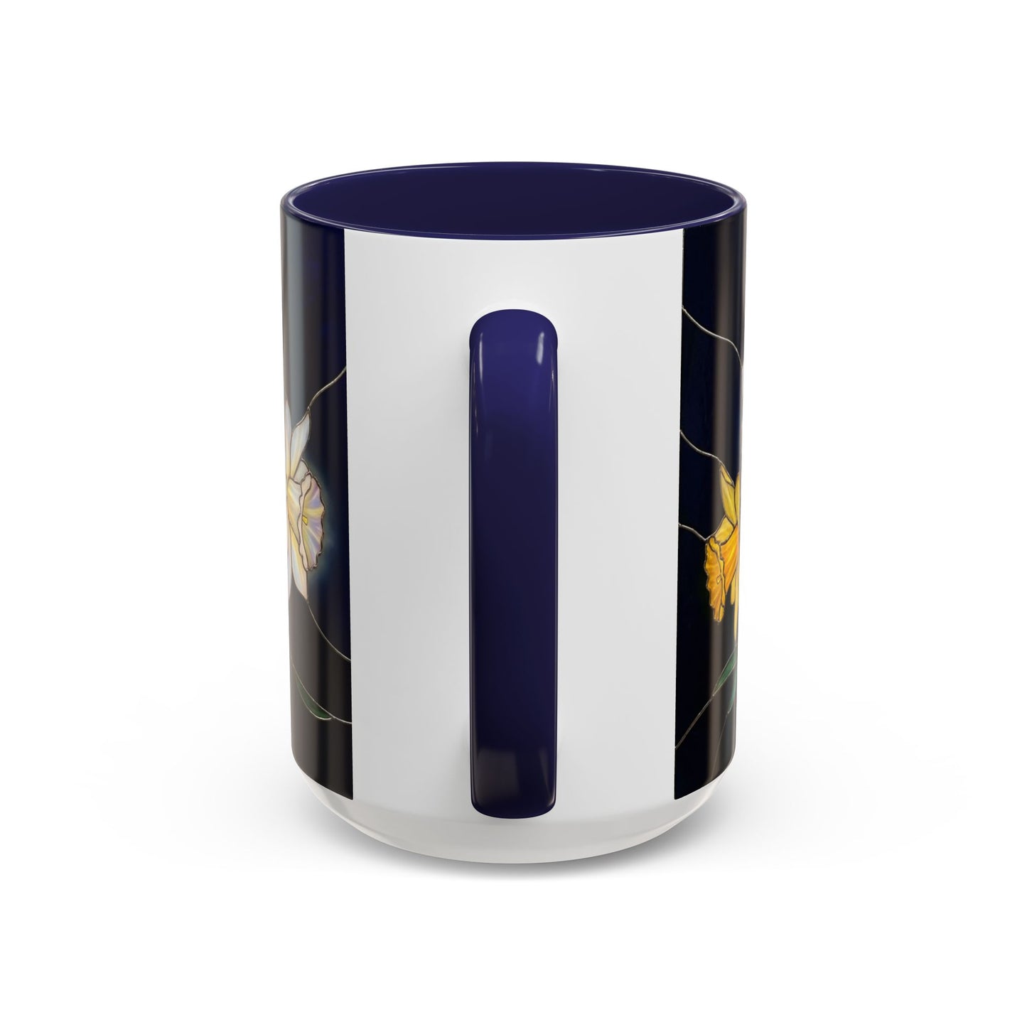 Daffodil Garden Accent Coffee Mug — Stained Glass Design (11/15oz) - 14542