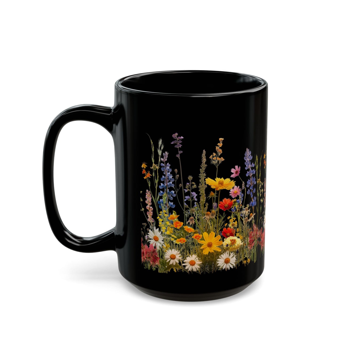 Wildflowers - Ceramic Black Mug (11oz, 15oz) - 10447