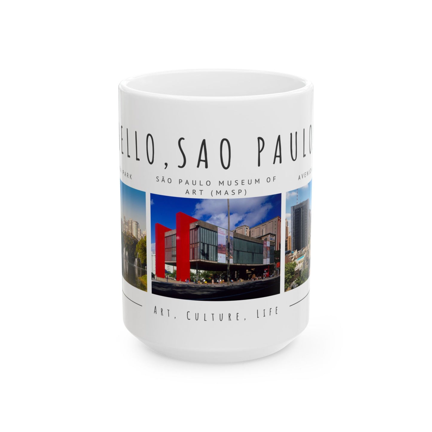 Hello Sao Paulo Ceramic Mug – Art, Culture, Life (11oz & 15oz) - 12026