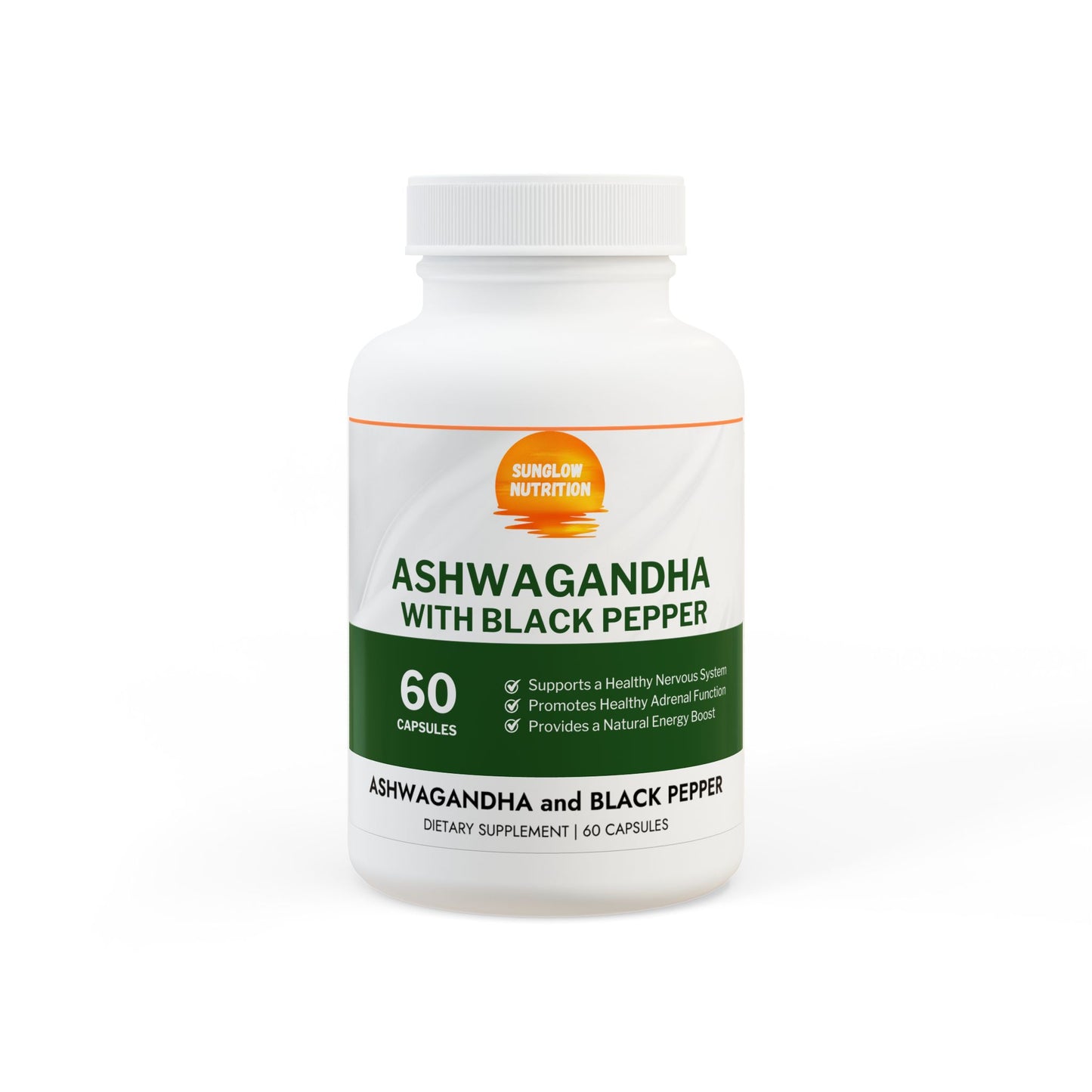 Ashwagandha and Black Pepper Supplement (60 capsules)