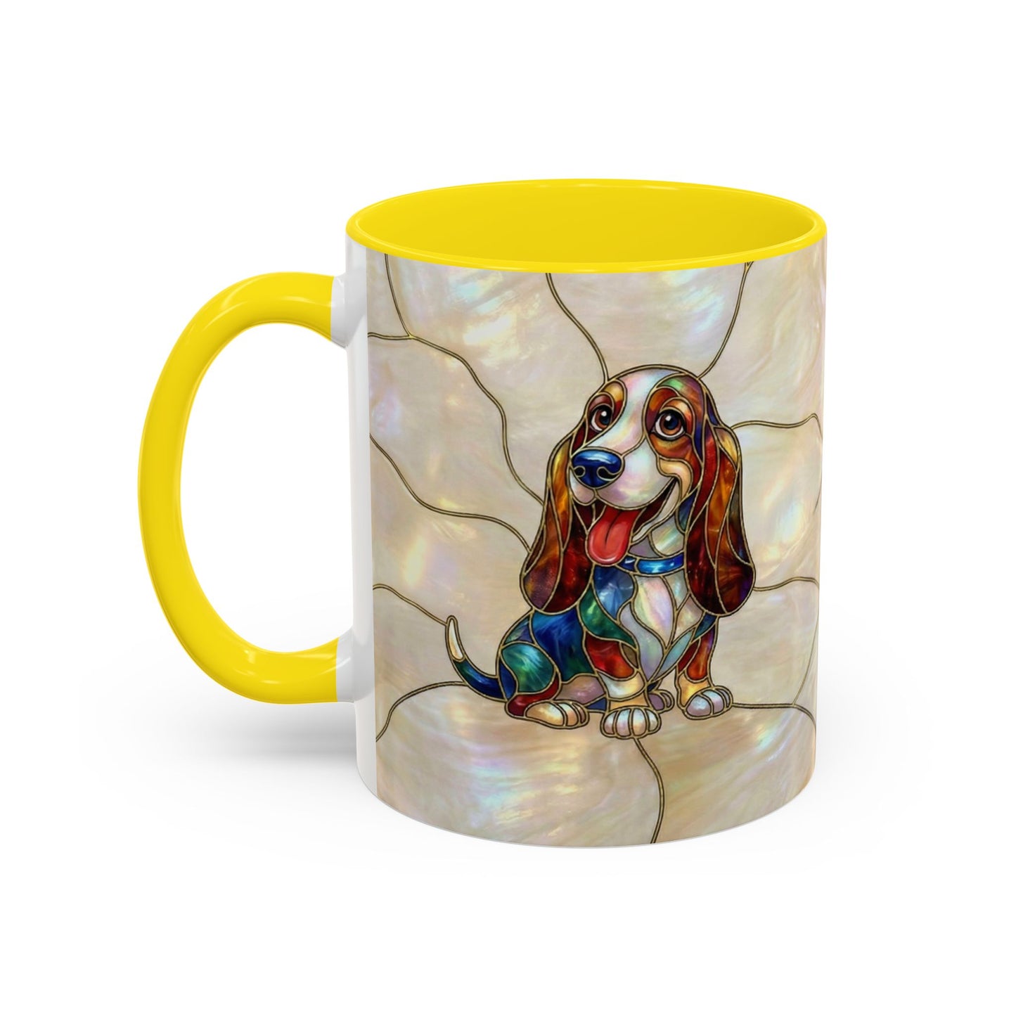 Basset Hound Stained Glass Accent Coffee Mug (11/15oz) - 14520