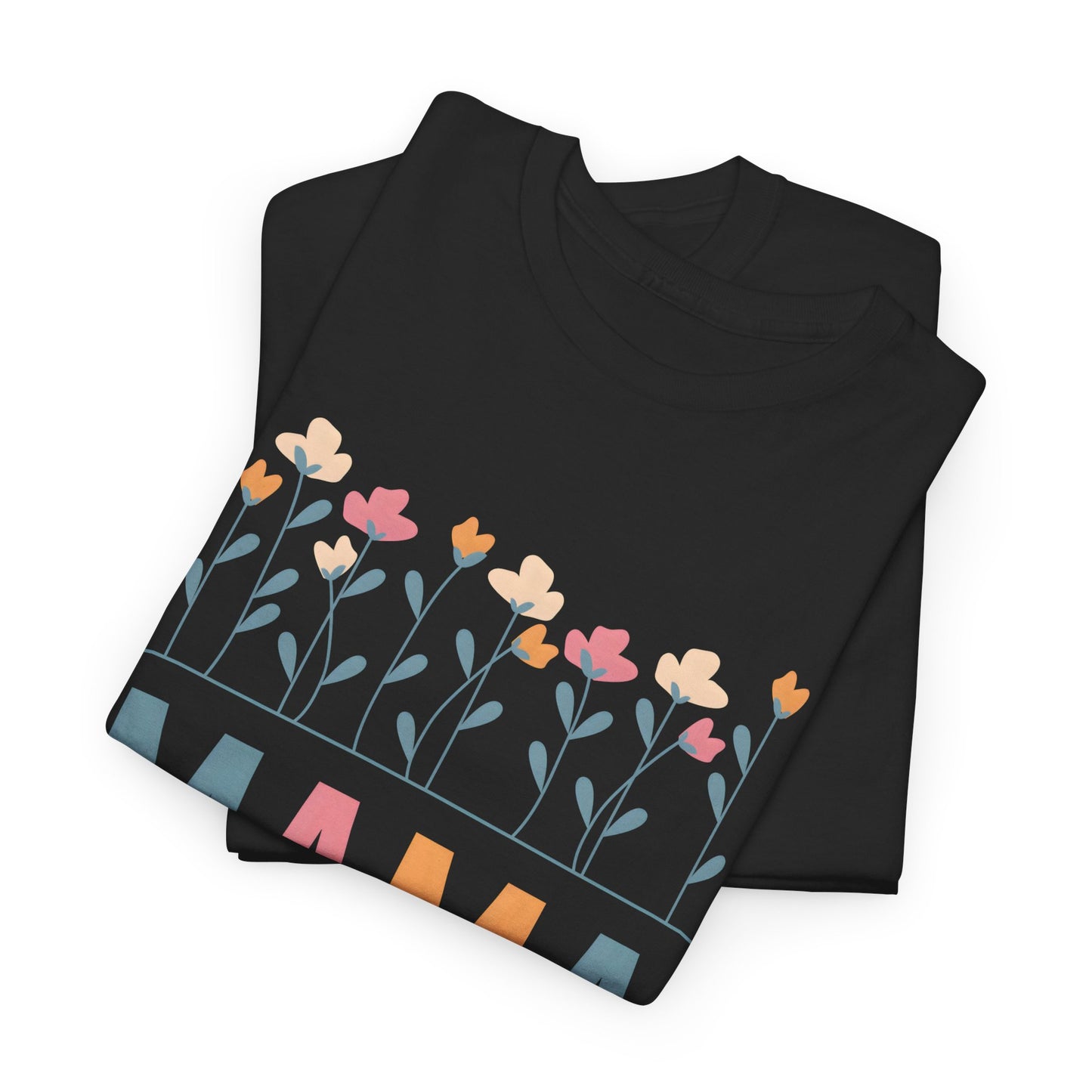 Mama Floral T-Shirt — Colorful Spring Flowers "MAMA" Tee for Mothers' Day - 14876