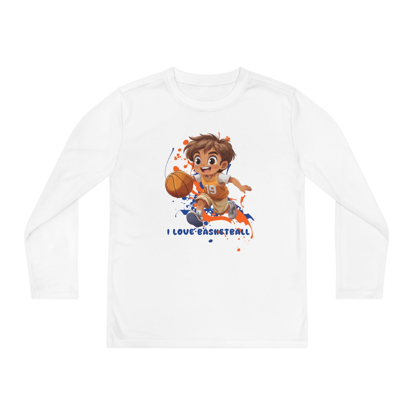 I Love Basketball - Youth Long Sleeve Competitor Tee