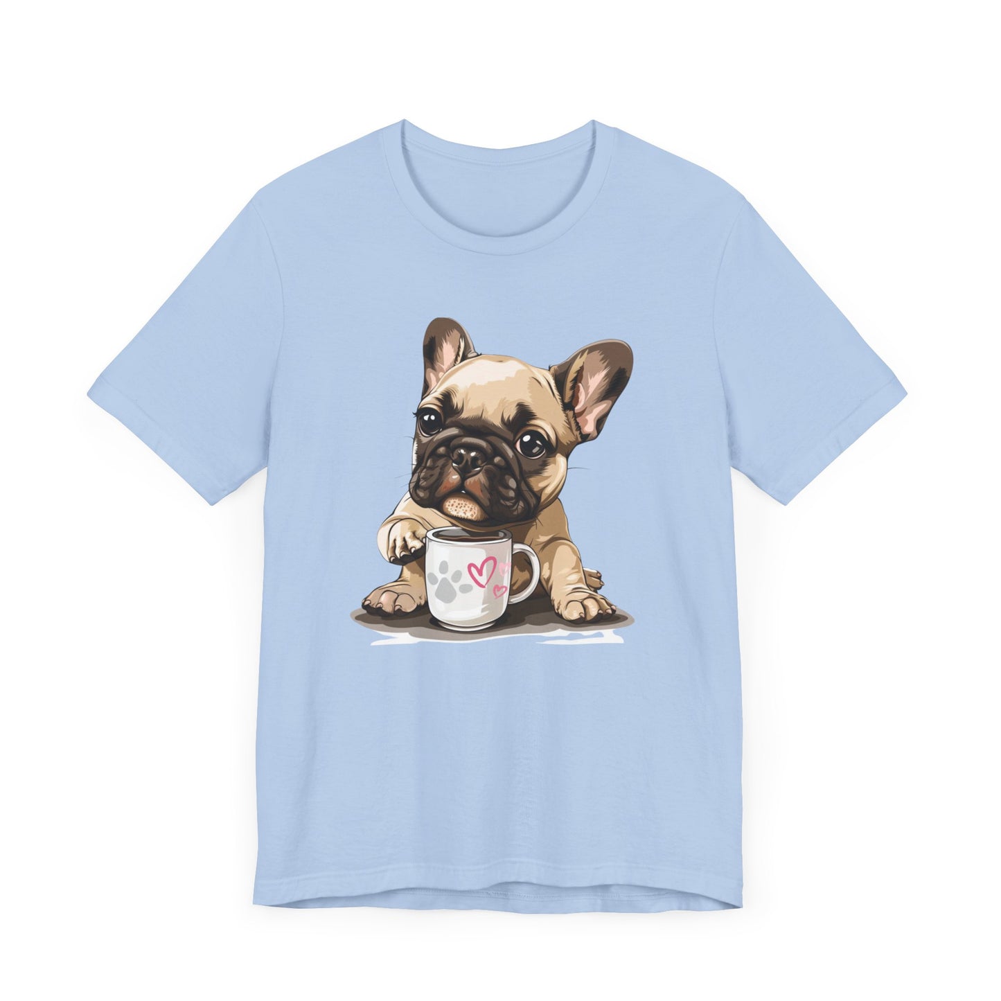 Morning Brew with Frenchie - Unisex Jersey Short Sleeve Tee