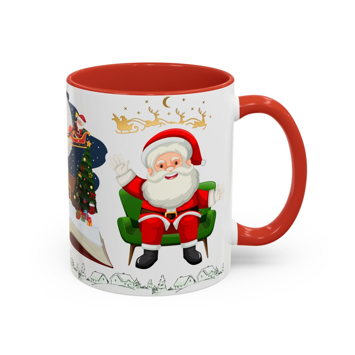 Santa is Coming - Accent Coffee Mug (11, 15oz)