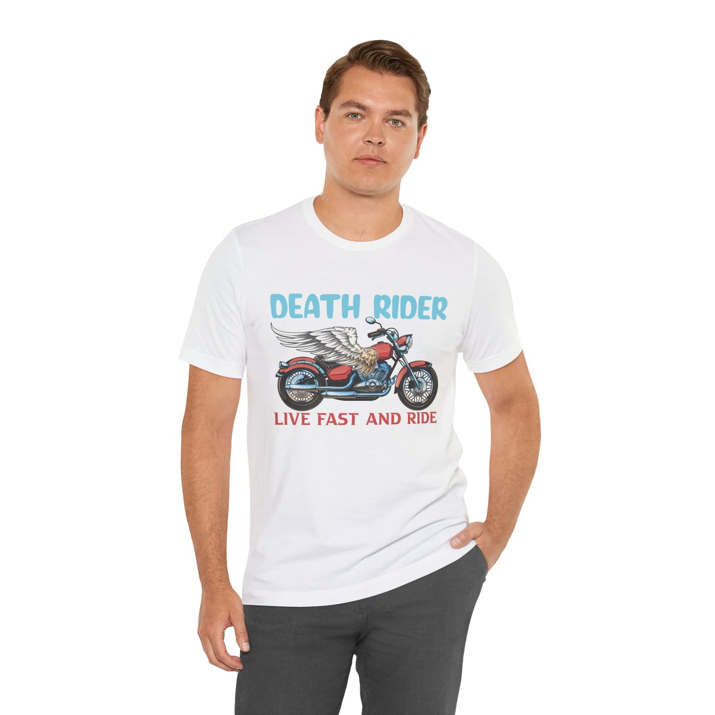 Death Rider, Live Fast and Ride  - Unisex Jersey Short Sleeve Tee - 13595
