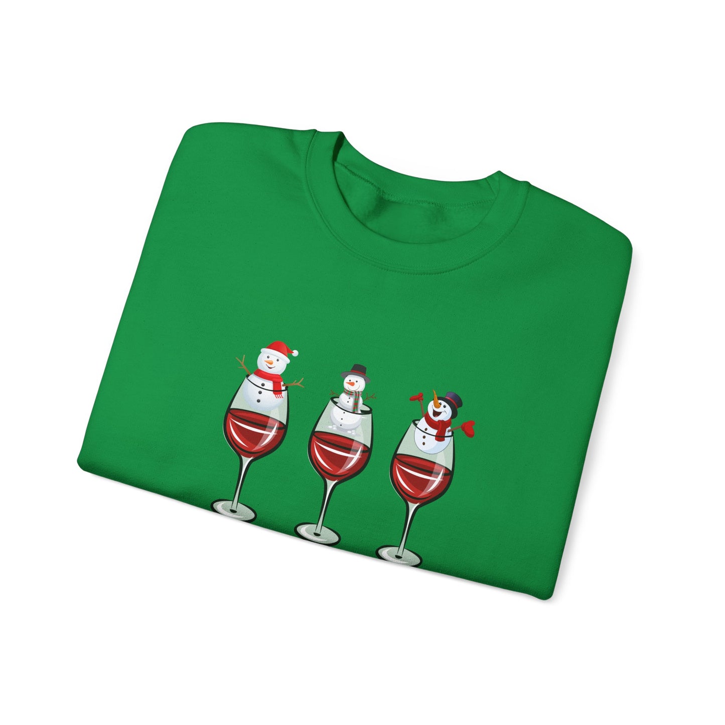 Snowman & Glass of Wine - Unisex Heavy Blend™ Crewneck Sweatshirt - 10013