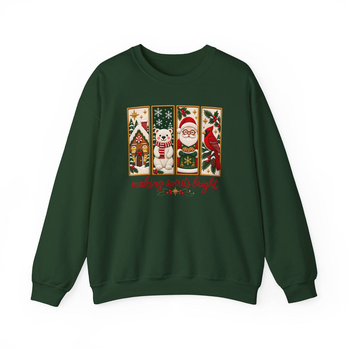 Making Spirits Bright Sweatshirt, Cute Vintage Christmas Crewneck - 14548