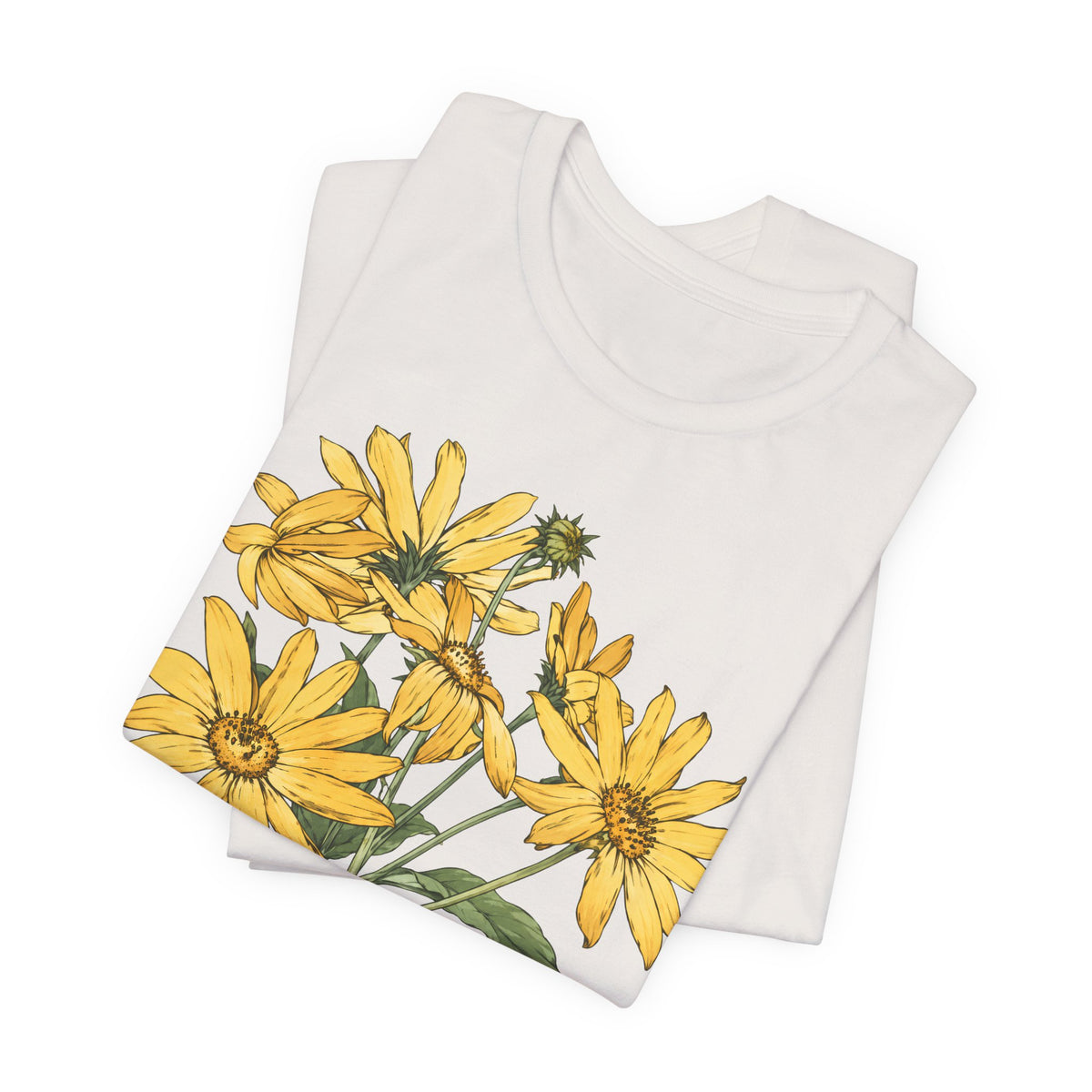 Yellow Daisy Botanical T-Shirt, Vintage Floral Garden Tee - 14503