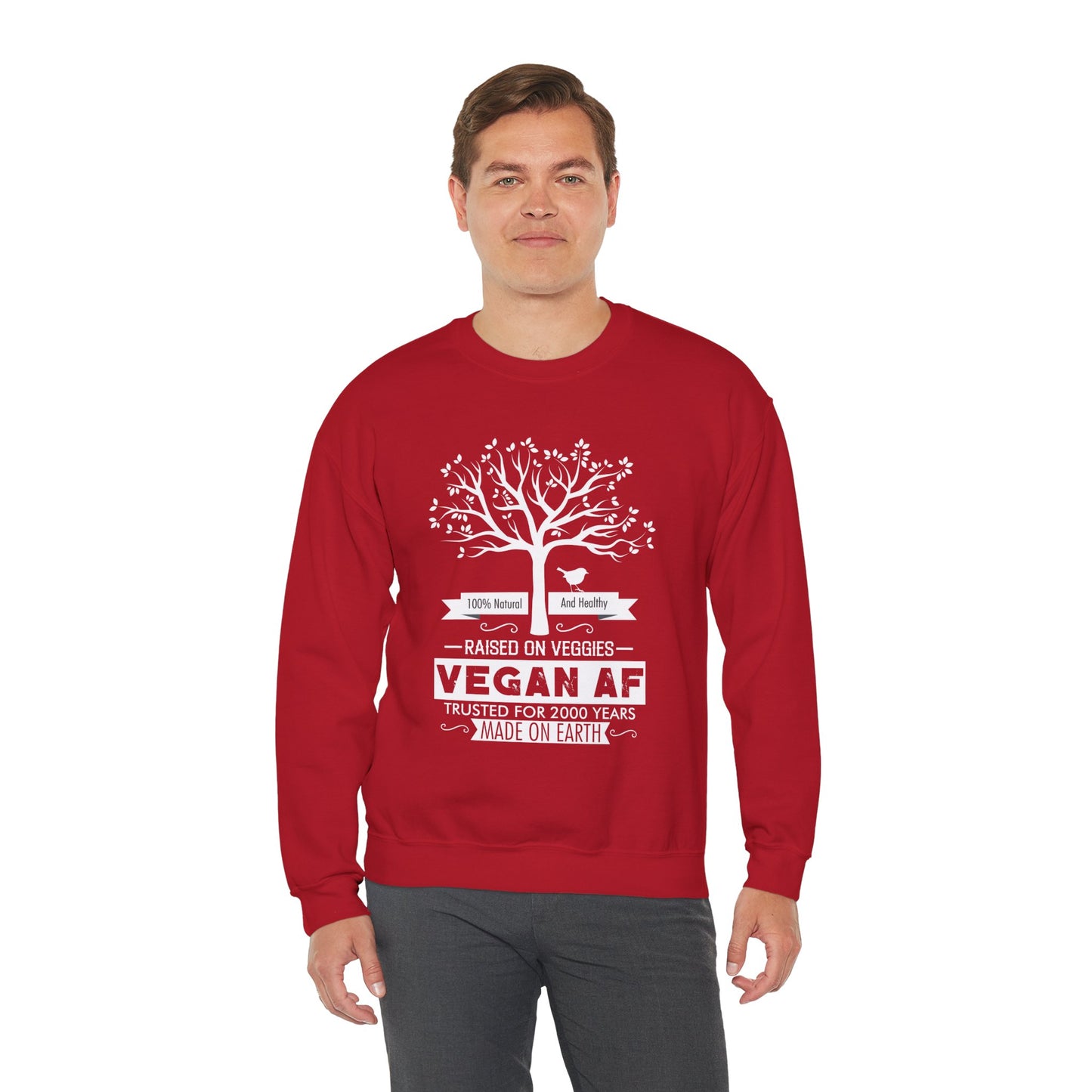 100% Natural & Healthy, Raised by Veggies - Unisex Heavy Blend™ Crewneck Sweatshirt