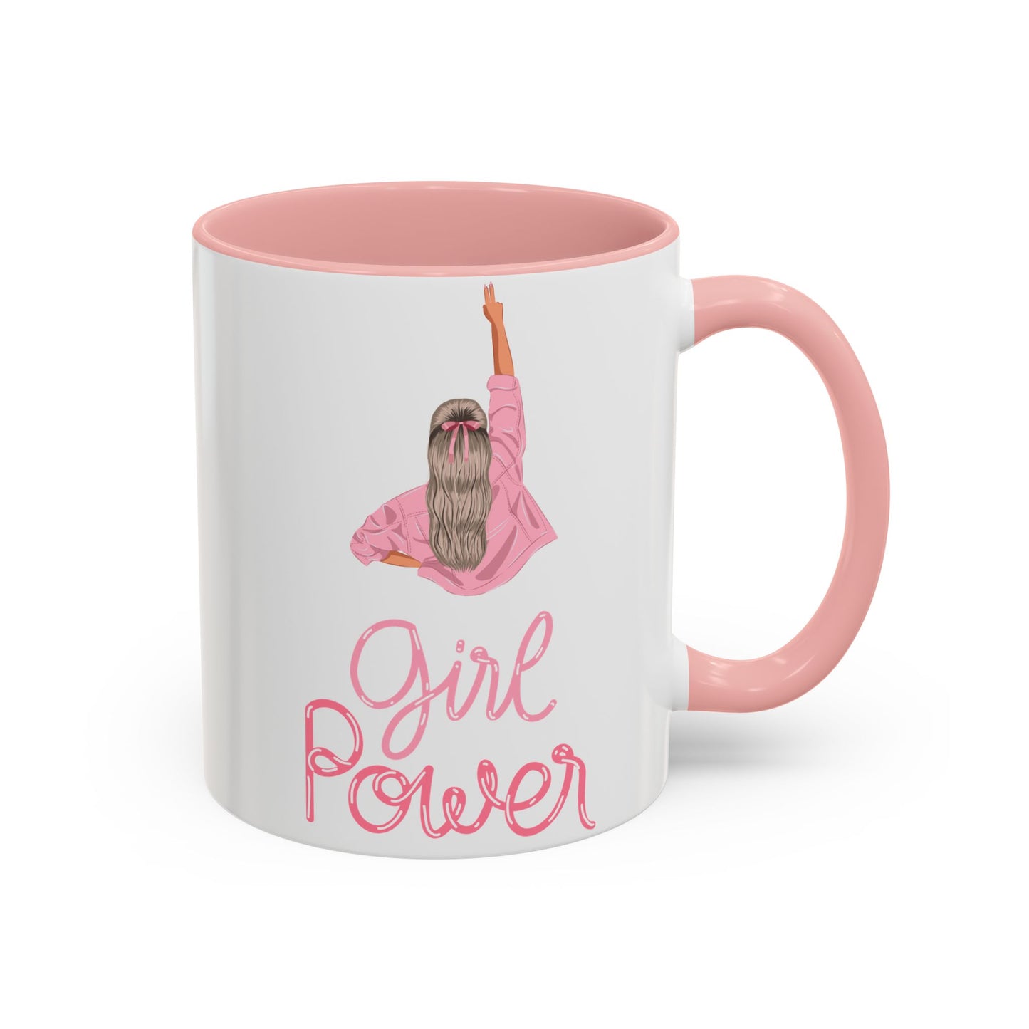 Girl Power Accent Coffee Mug - Inspirational Gift for Women, Motivational Drinkware, Empowerment, Birthday, Self-Care - 14076