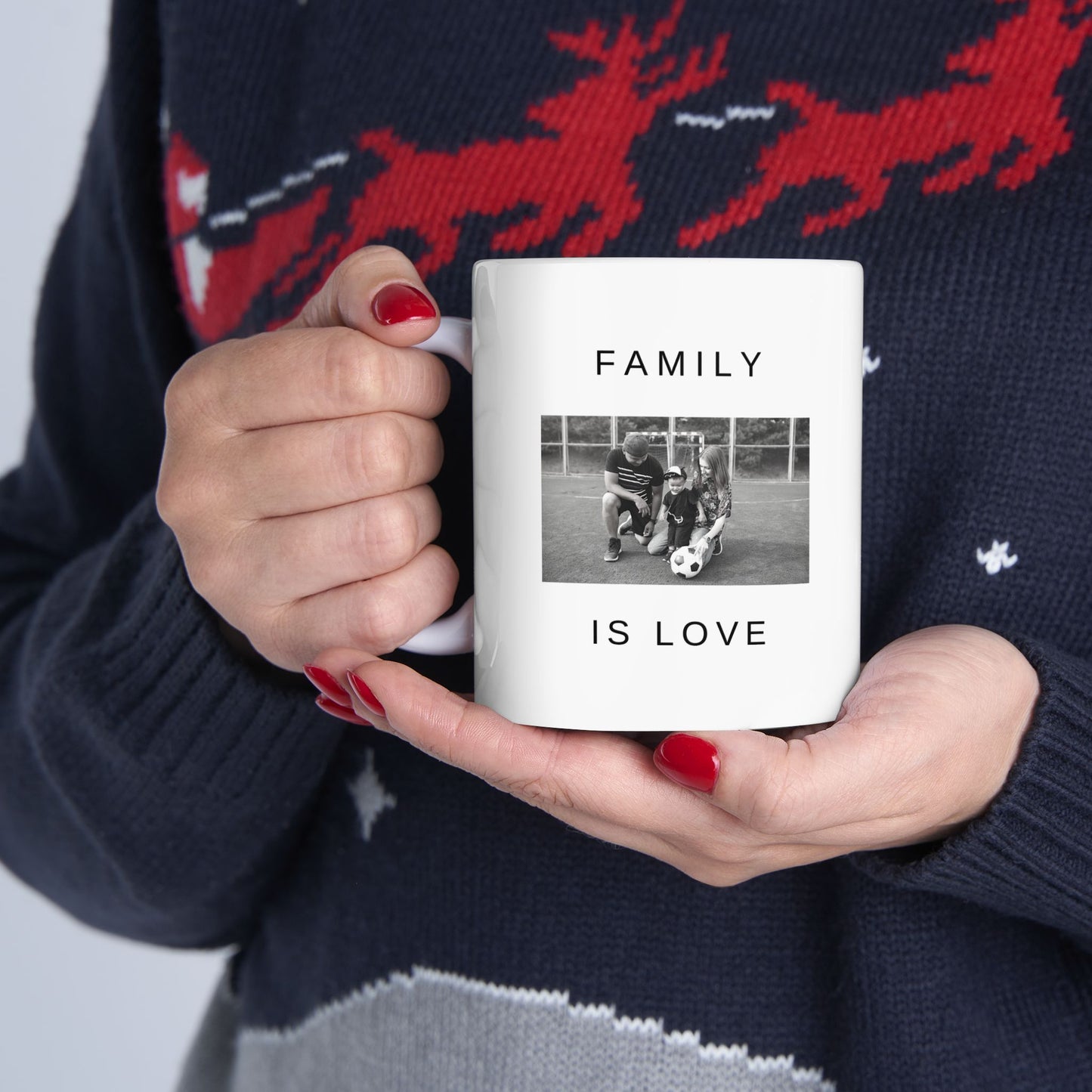 Family is Love, Photos, Customizable - Ceramic Mug, (11oz, 15oz) - 10995