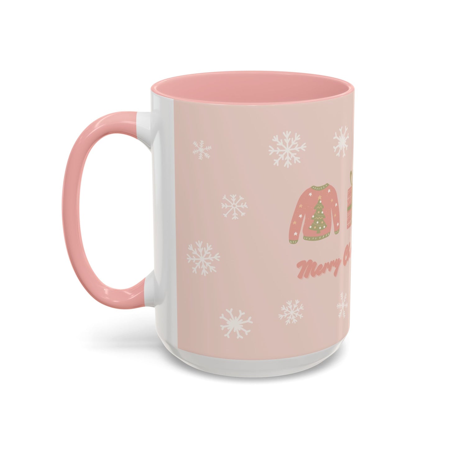 Merry Christmas Olivia, Name Customizable - Accent Coffee Mug (11, 15oz) - 11095