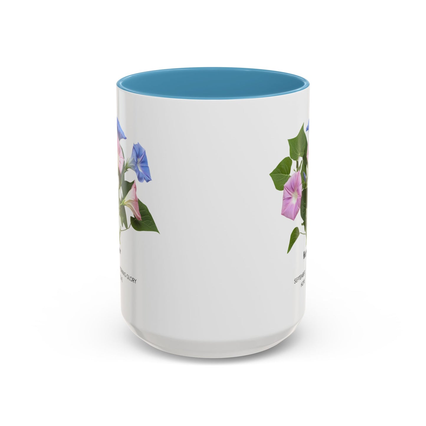 Happy Birthday: September Born, Morning Glory Flower, Customizable - Accent Coffee Mug (11, 15oz)