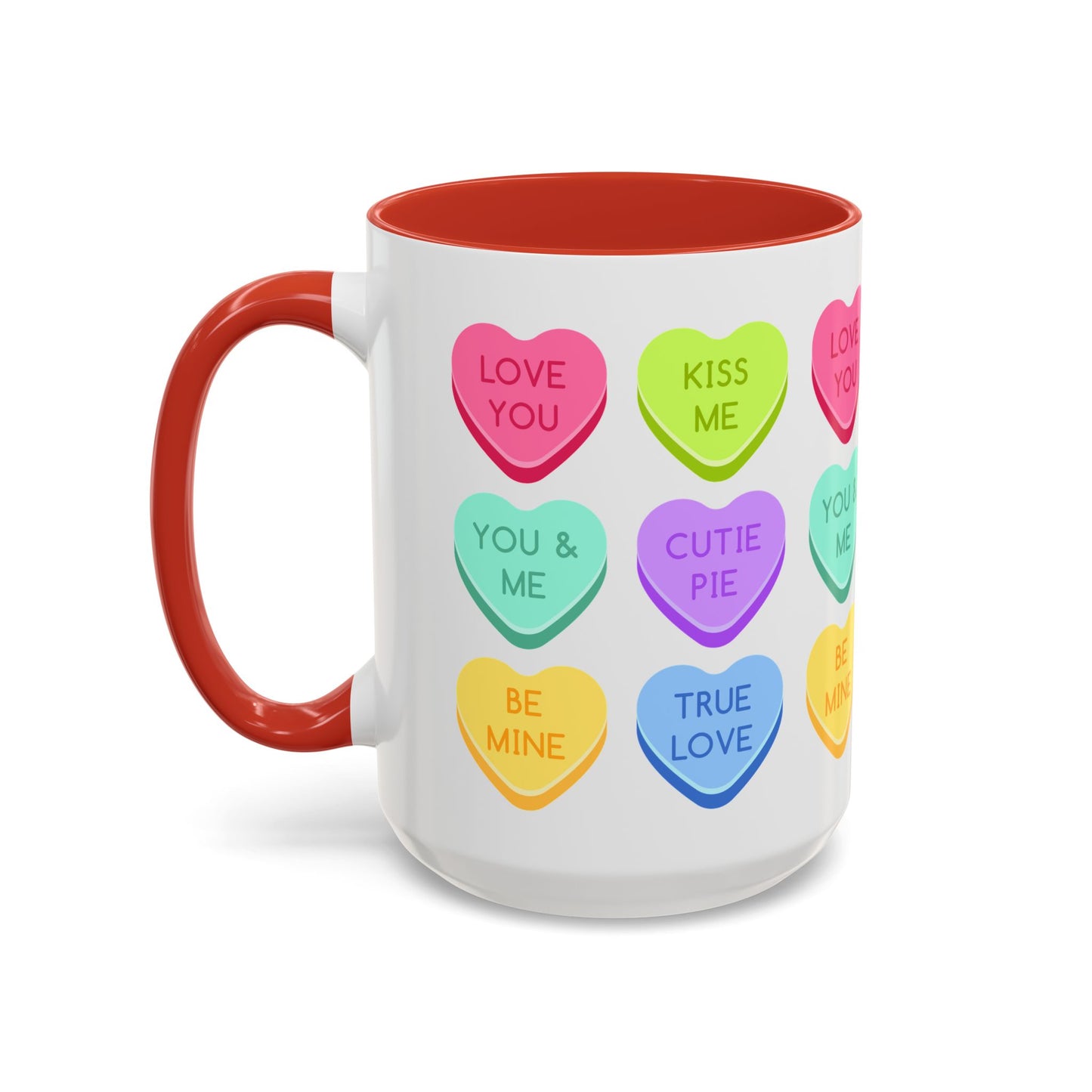Love You, Kiss Me - Accent Coffee Mug (11, 15oz) - 11541