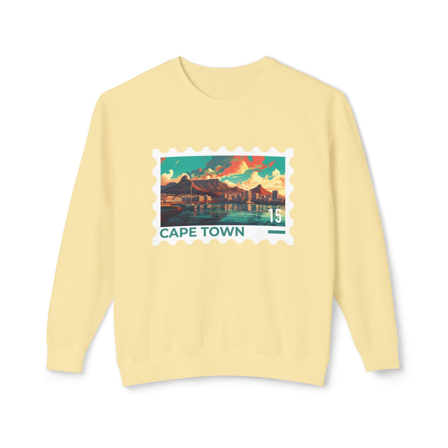 Cape Town Unisex Lightweight Crewneck Sweatshirt - Artistic Scenic Design - 12127