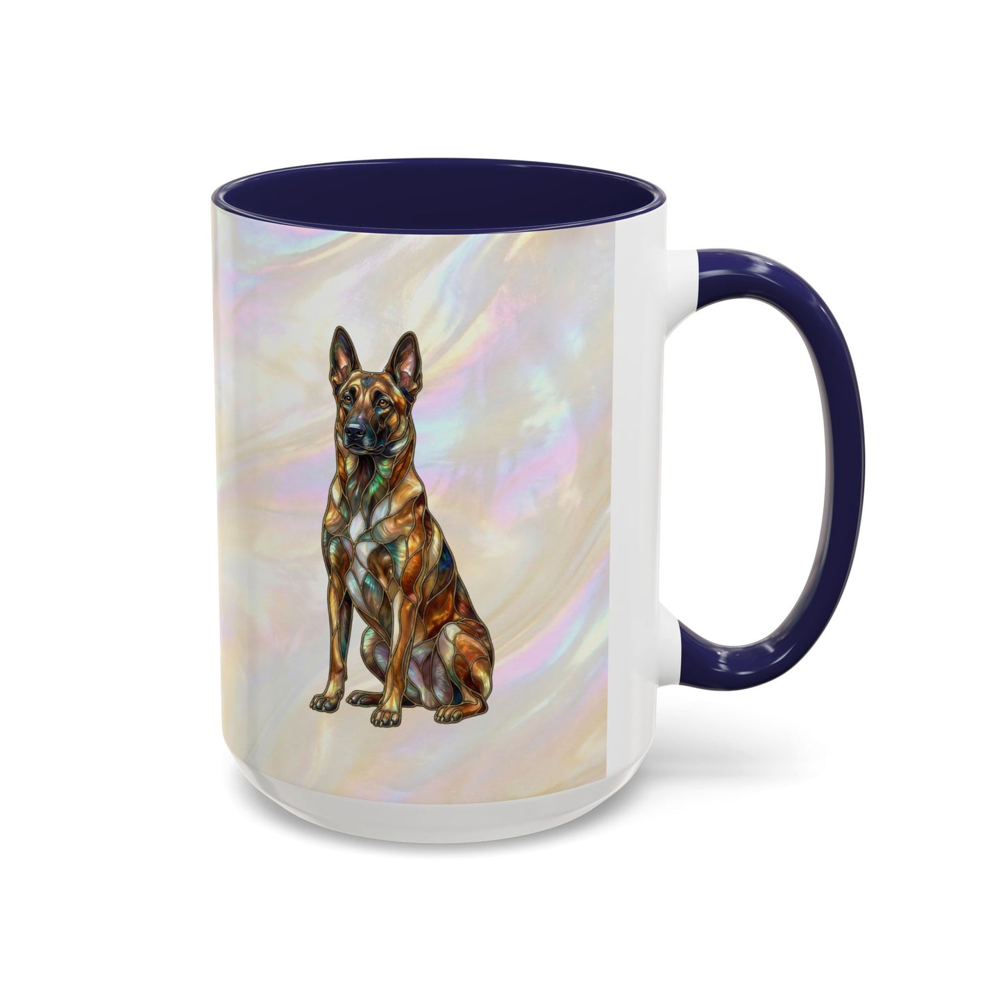 Belgian Malinois Accent Coffee Mug - Stained Glass Design 11oz & 15oz - 14616