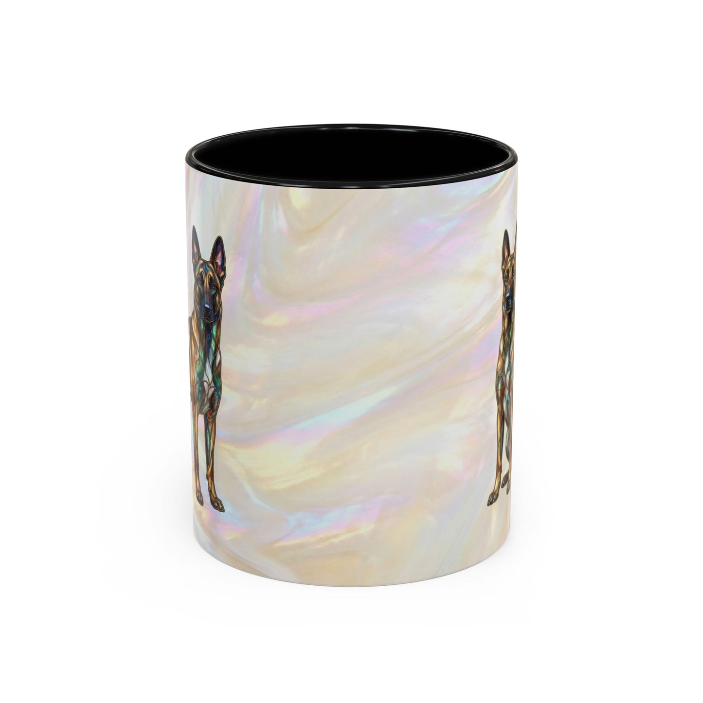 Belgian Malinois Accent Coffee Mug - Stained Glass Design 11oz & 15oz - 14616