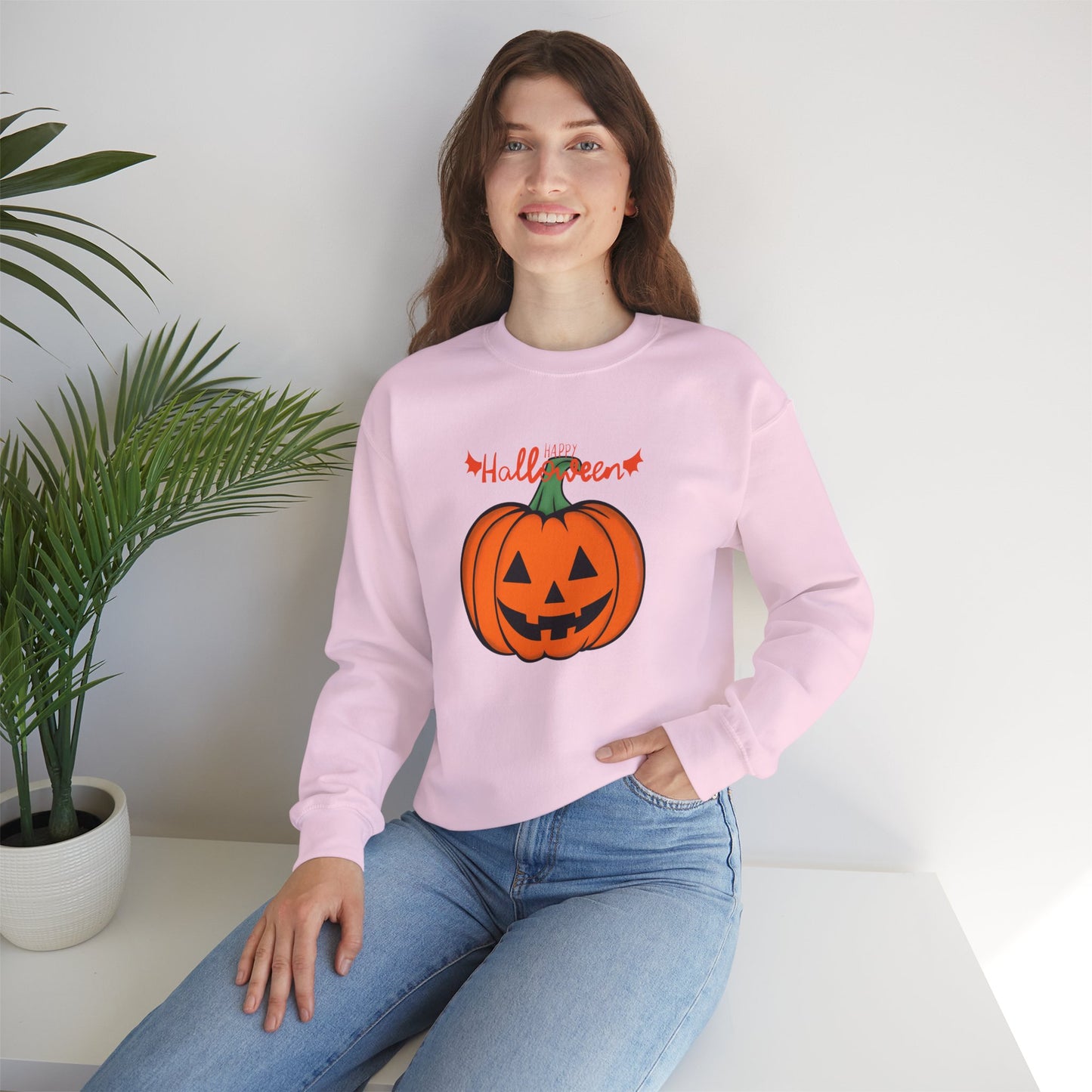 Happy Halloween, Big Pumpkin - Unisex Heavy Blend™ Crewneck Sweatshirt