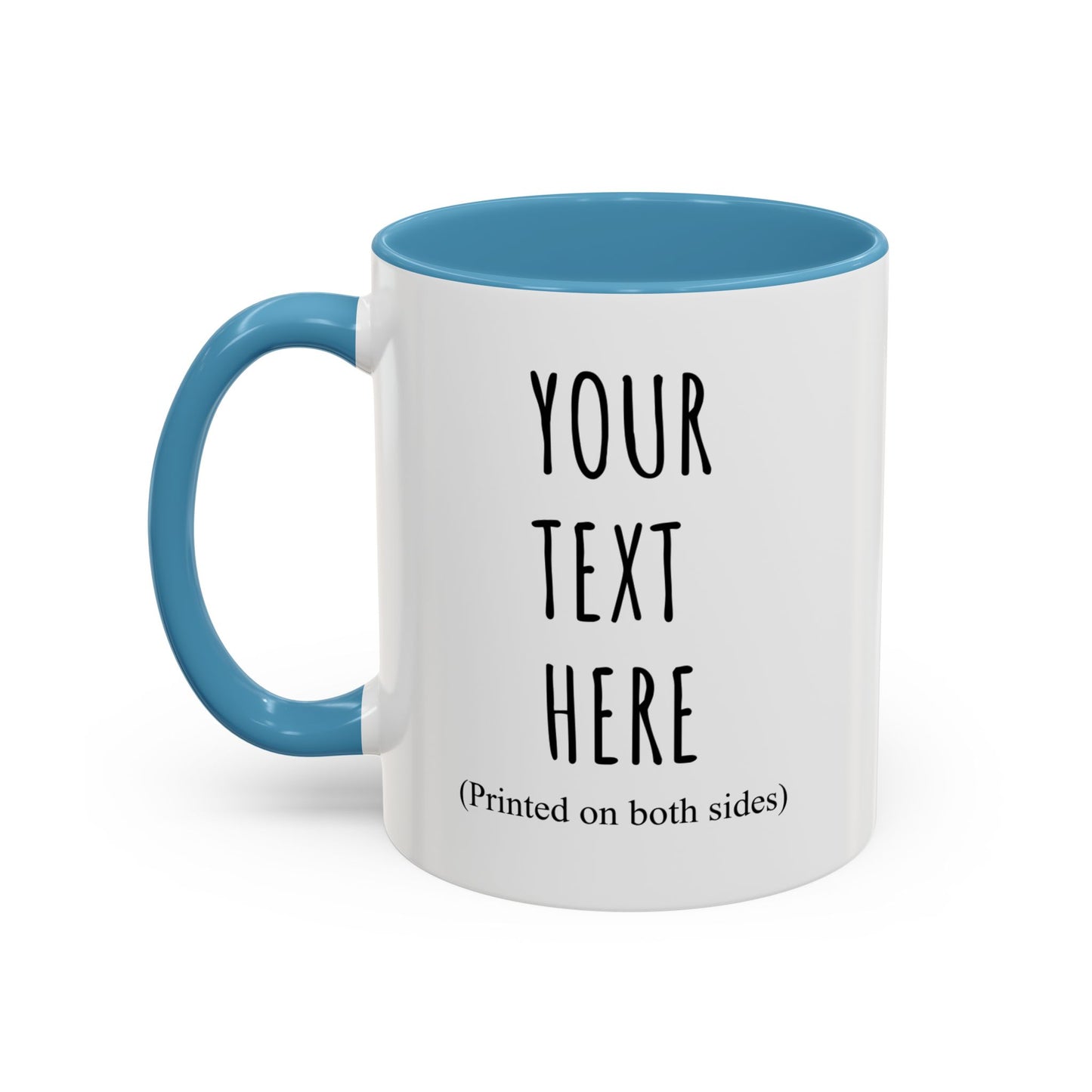 Personalized Accent Coffee Mug – Custom Text Printed Both Sides (11oz & 15oz) - 14676