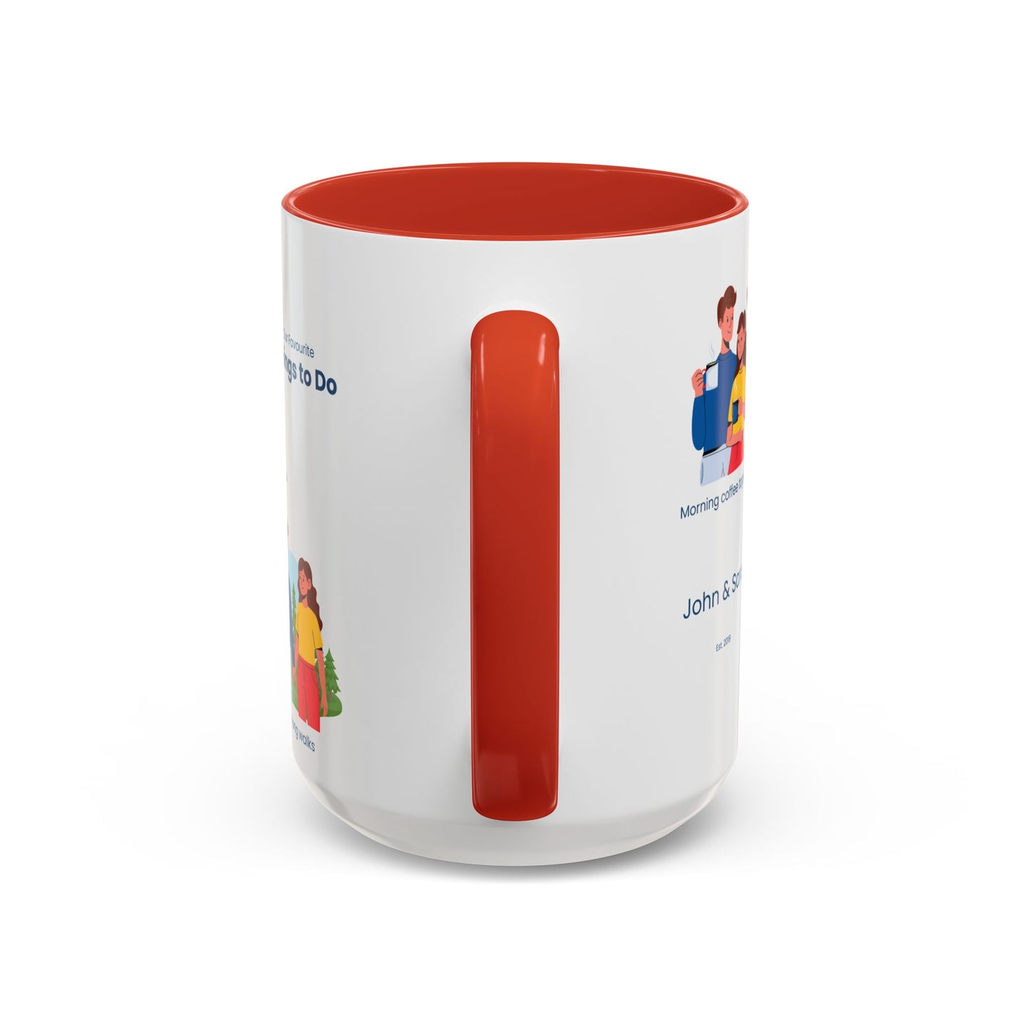 Our Favorite Things to Do Valentine’s Mug – Cozy Couples Illustrated Accent Coffee Mug - 14704