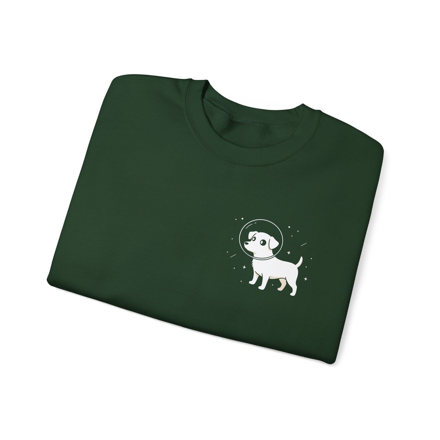 Dog in Space Crewneck Sweatshirt – Space Puppy Graphic Pullover - 14678