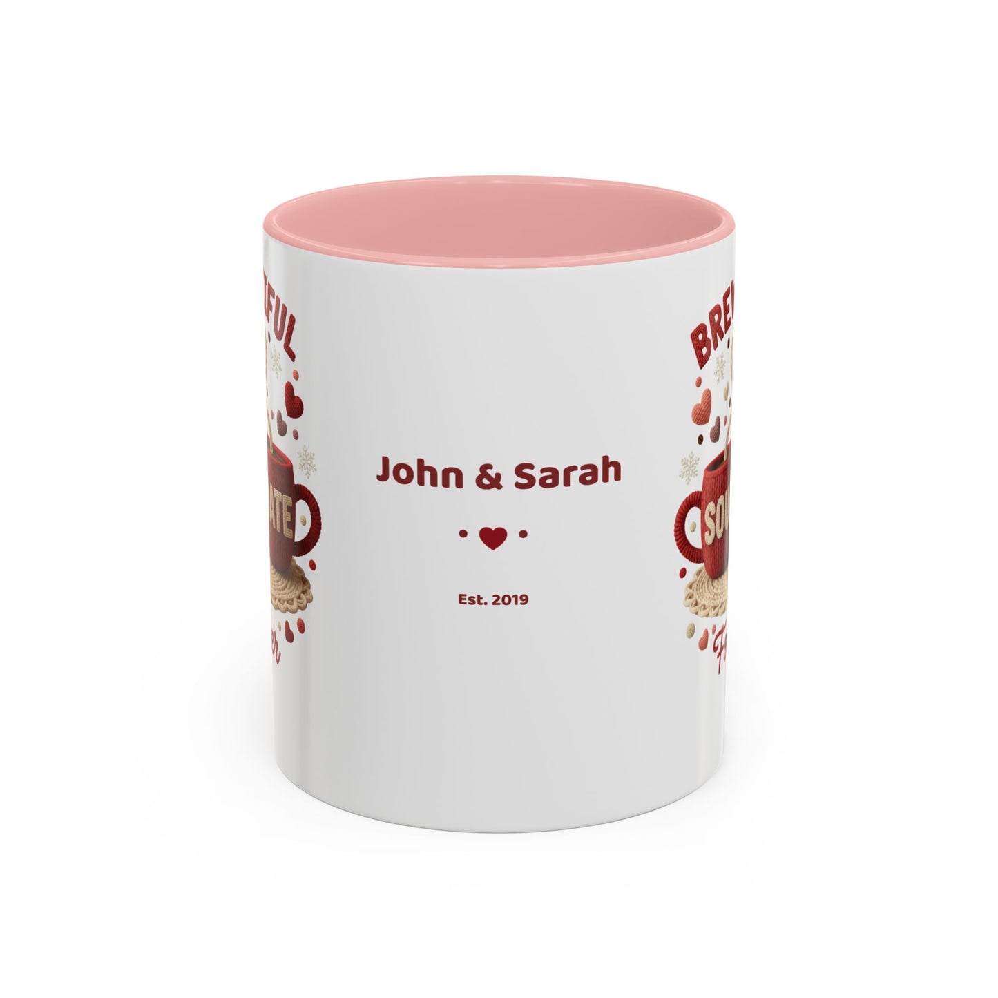 Brew-tiful Soulmates Forever Personalized Mug — Custom Names & Established Date (11oz / 15oz) - 14746