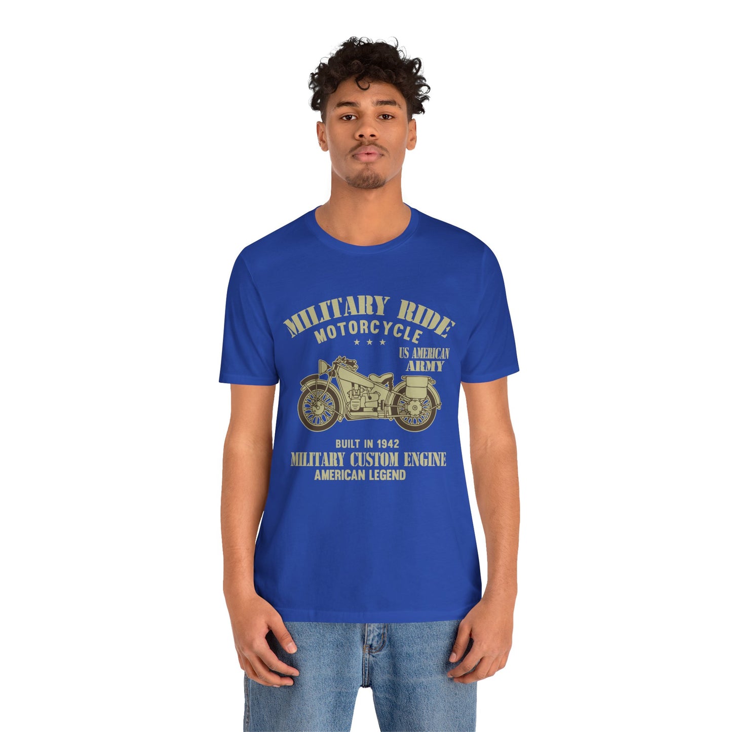 Military Ride Motorcycle - Unisex Jersey Short Sleeve Tee - 13149