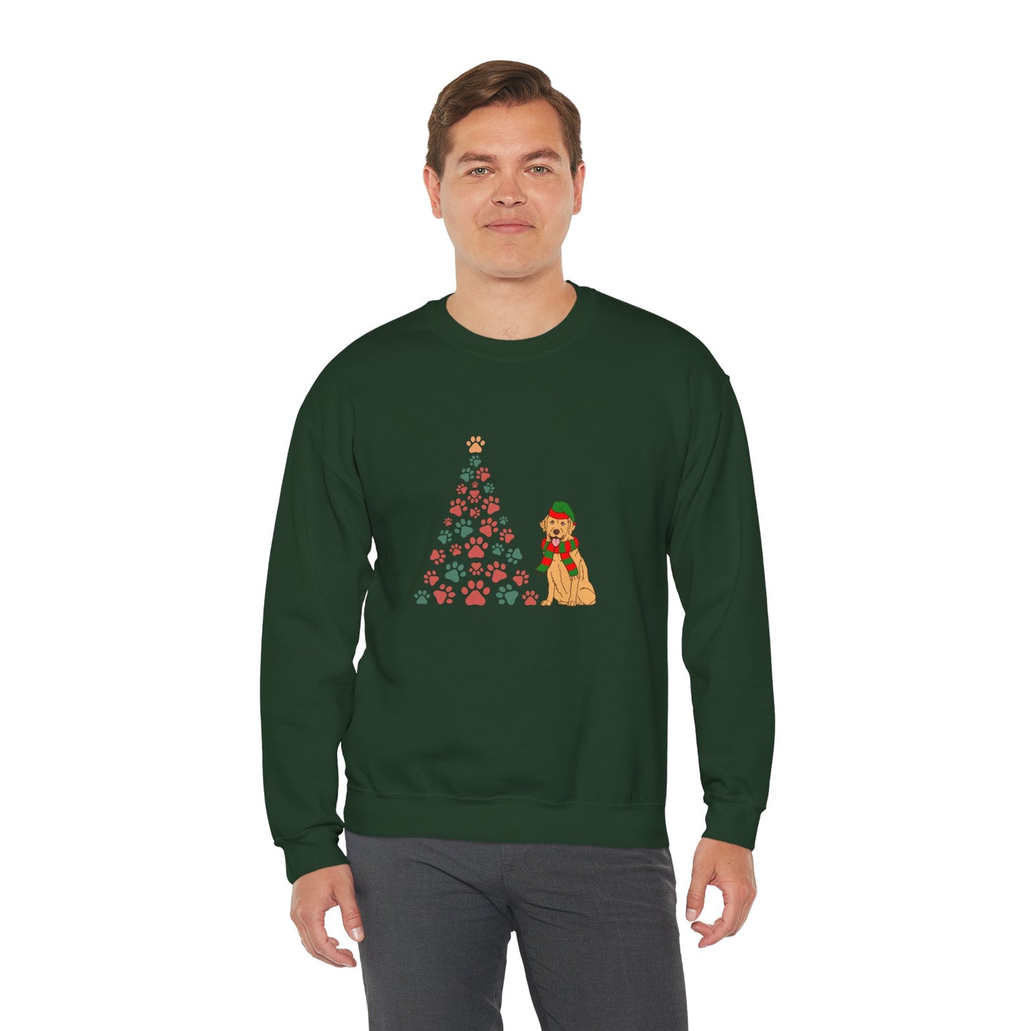 Christmas Tree & Dog - Unisex Heavy Blend™ Crewneck Sweatshirt -10239