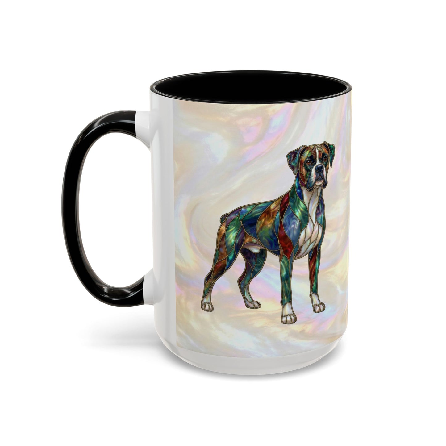 Boxer Accent Coffee Mug -Stained Glass Style (11/15oz) - 14621