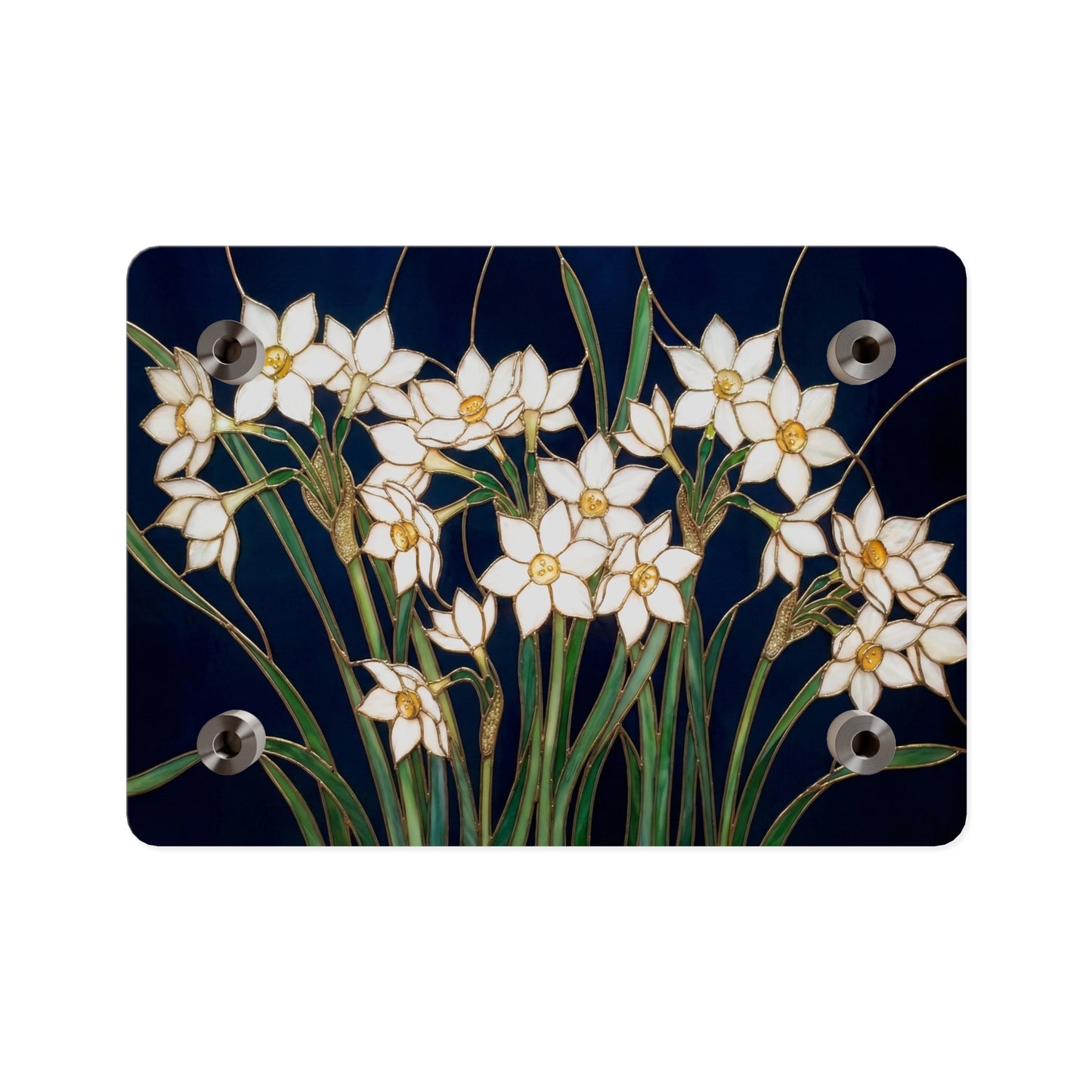 Whitepaper Narcissus Acrylic Wall Art Panel — (Floral Modern Decorative Plaque) - 14598
