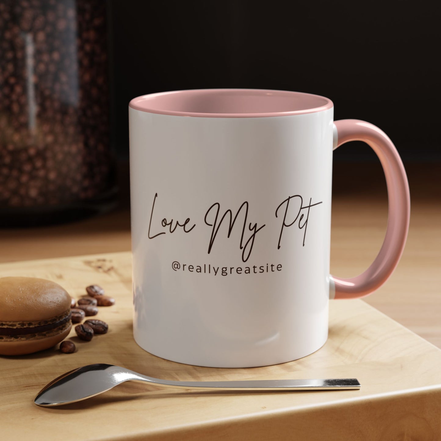 Love My Pet, Name, Customizable - Accent Coffee Mug (11, 15oz) - 11014