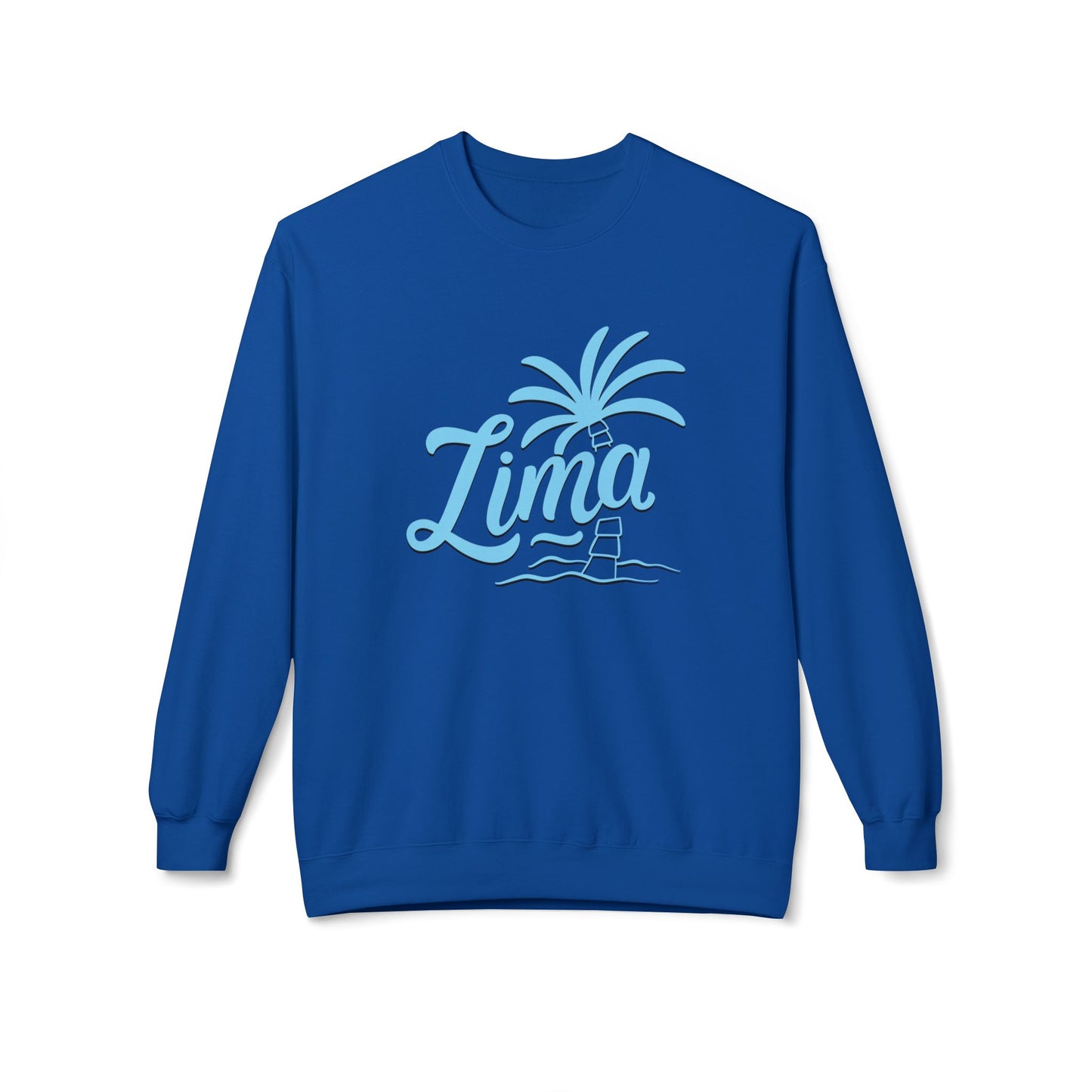 Lima, Palm Tree Crewneck Sweatshirt - Cozy Unisex Midweight Fleece for Relaxed Living - 12128