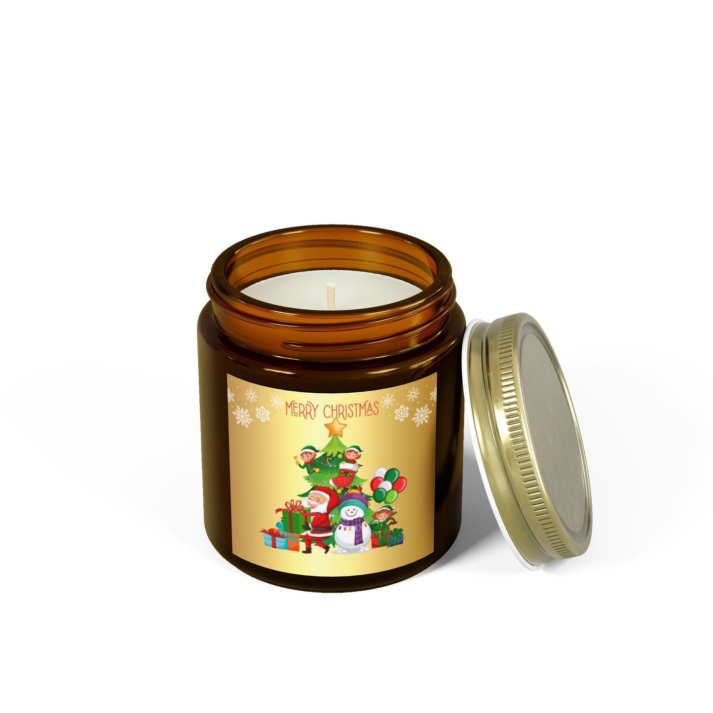 Merry Christmas - Scented Candles, Coconut Apricot Wax (4oz, 9oz)