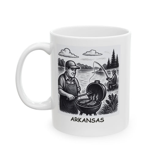 "Arkansas: The only state where you can find the best BBQ and the best fishing spots." Coffee Mug - 13273