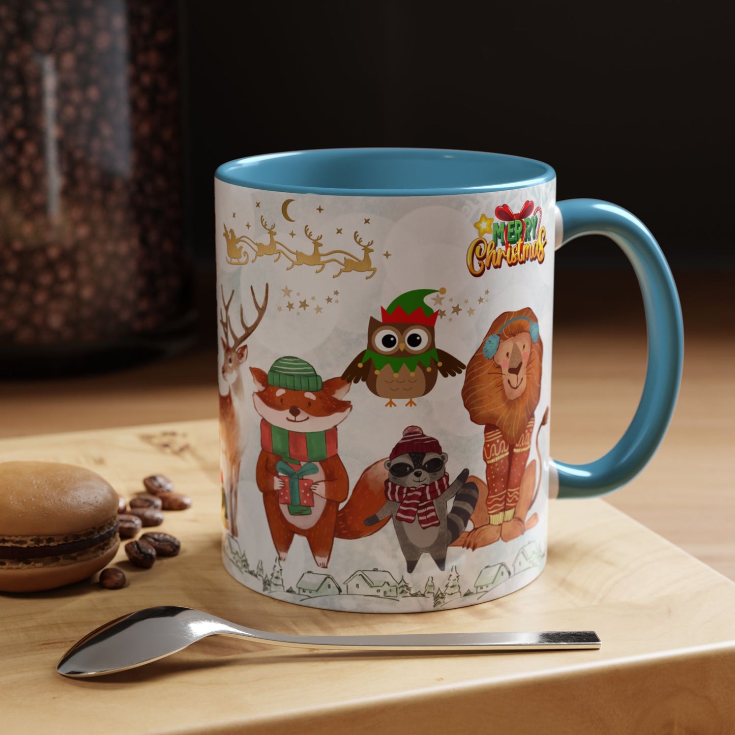 Merry Christmas, Animals - Accent Coffee Mug (11, 15oz)