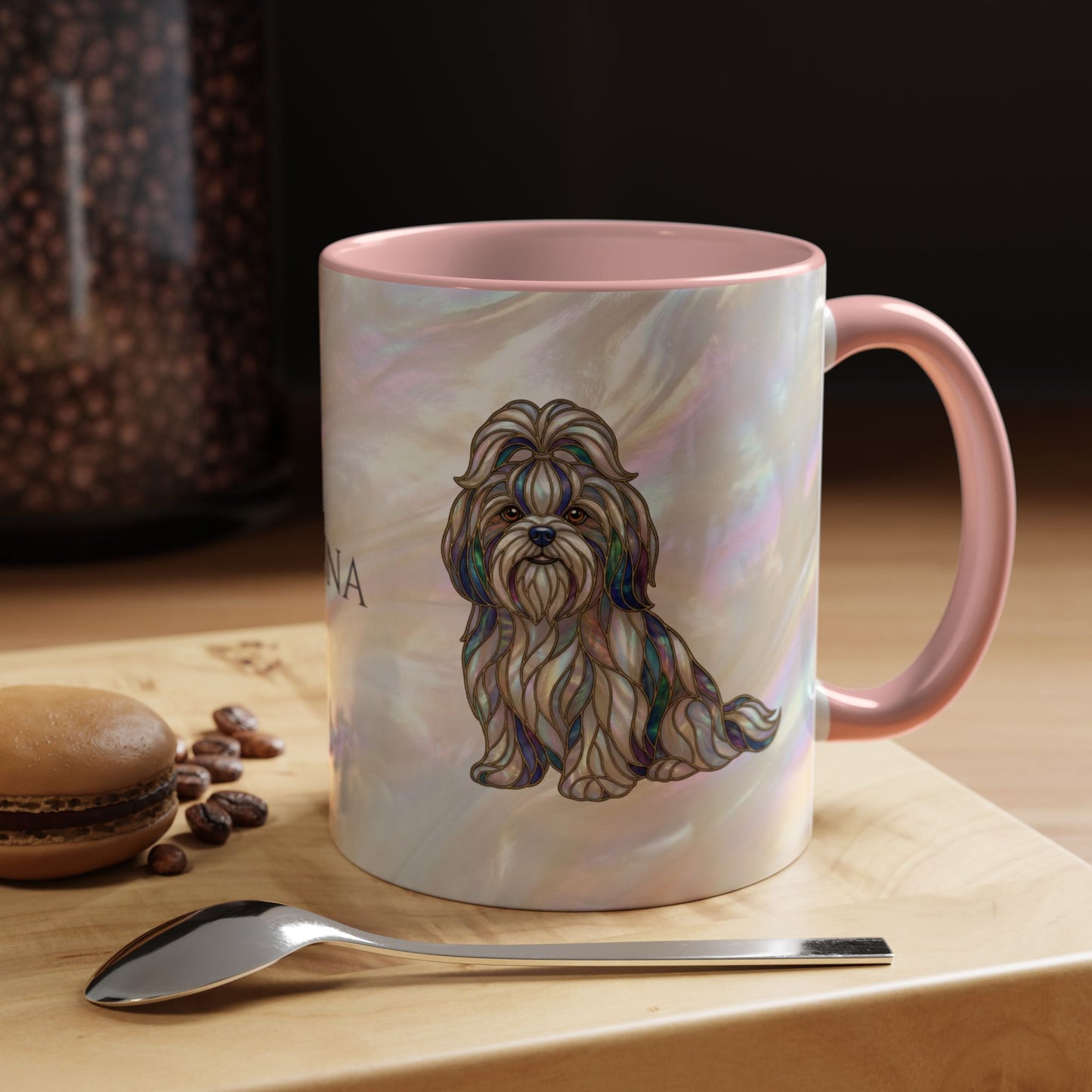 Shih Tzu Accent Coffee Mug – Stained Glass Design 11/15oz - 14647